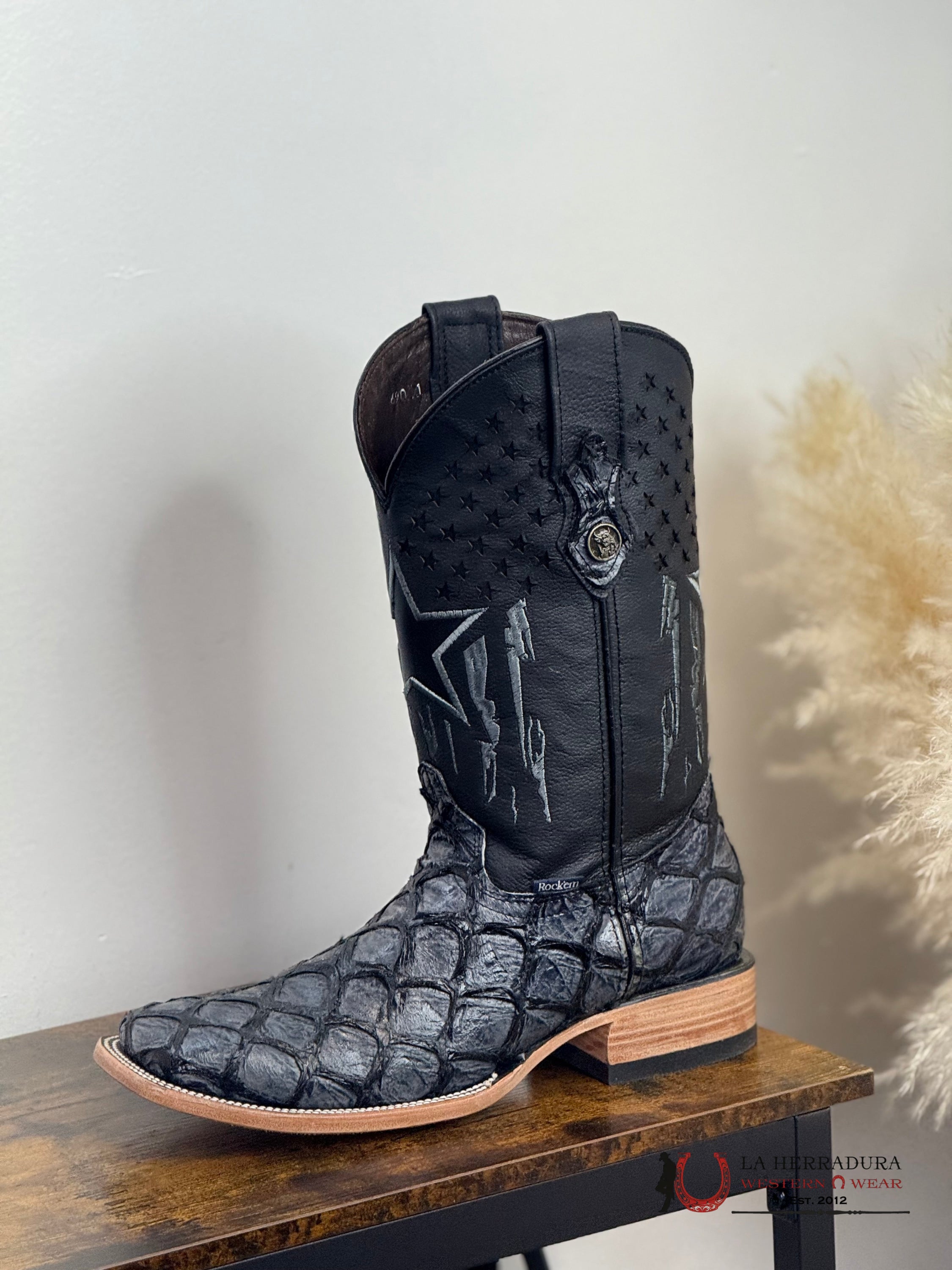 ROCKEM CLON FISH BOOT BLUEISH GREY SQ. TOE BOTAS HOMBRES