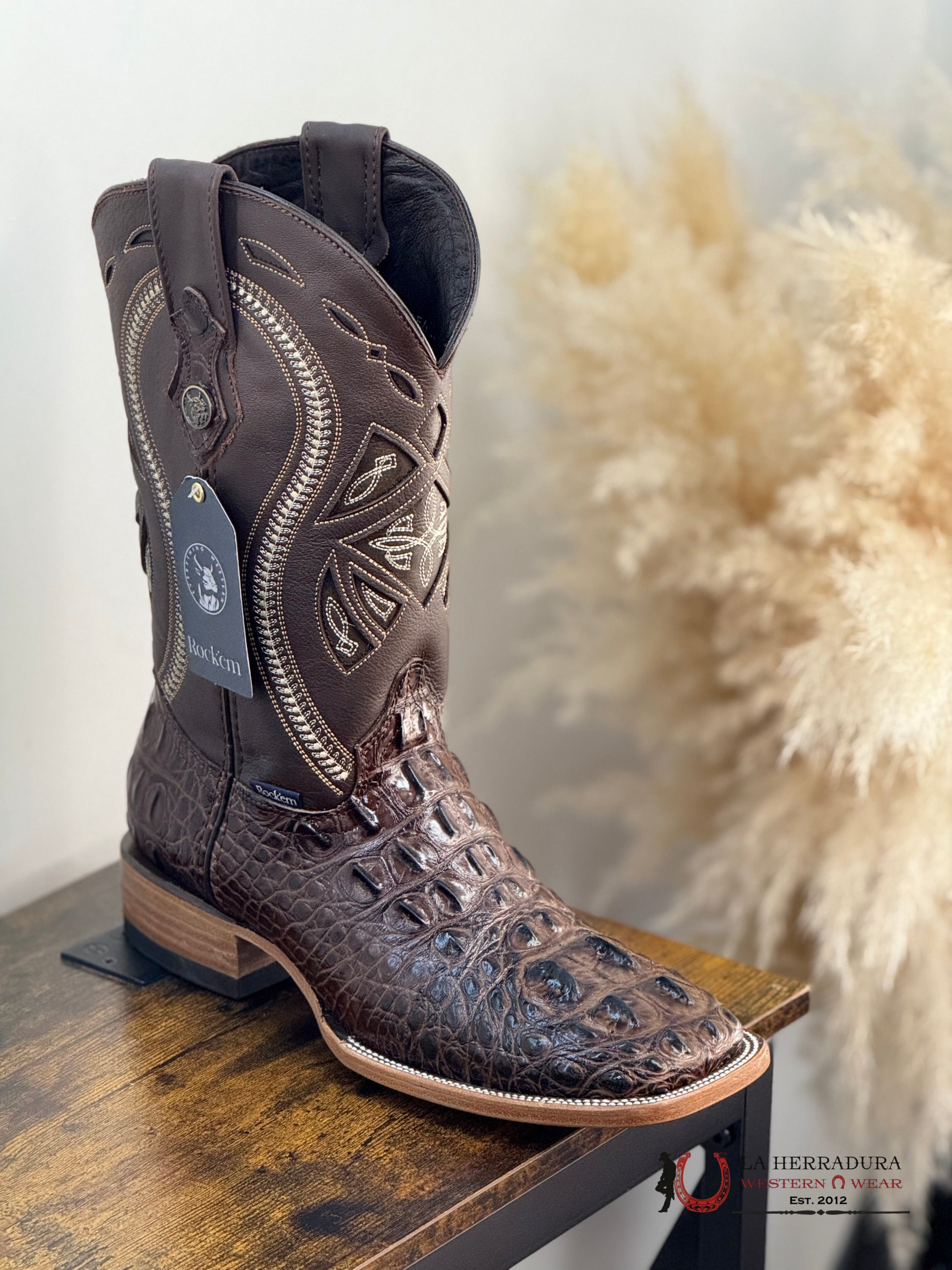 ROCKEM CLON NUCA BROWN SQ. TOE BOOT BOTAS HOMBRES