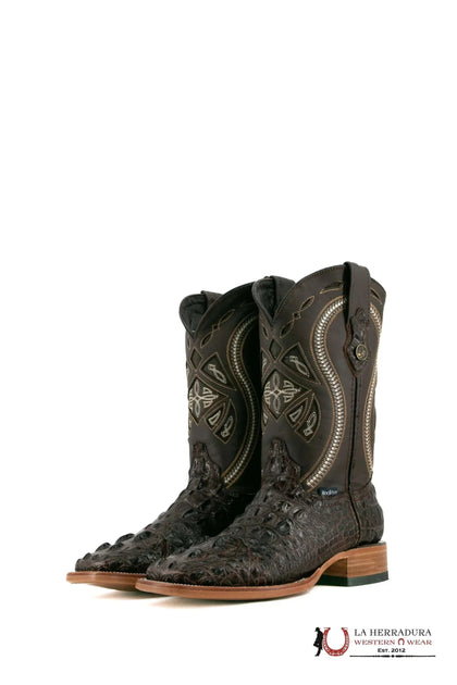 BOTA CON PUNTA CUADRADA MARRÓN ROCKEM CLON NUCA