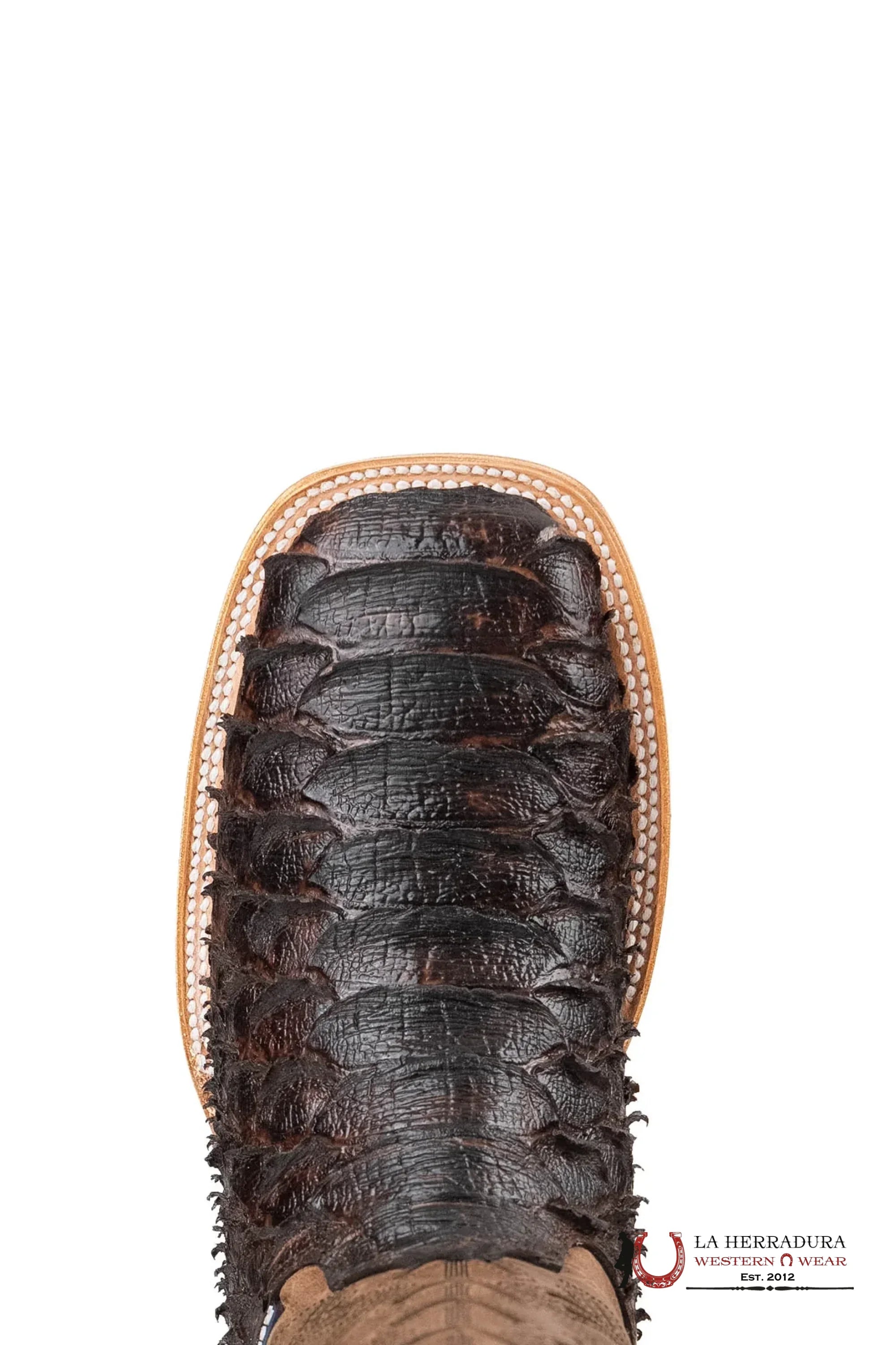 ROCKEM CLON PYTHON CAFE BRILLOSO *BROWN TUBE* SQ. TOE BOOT BOTAS HOMBRES