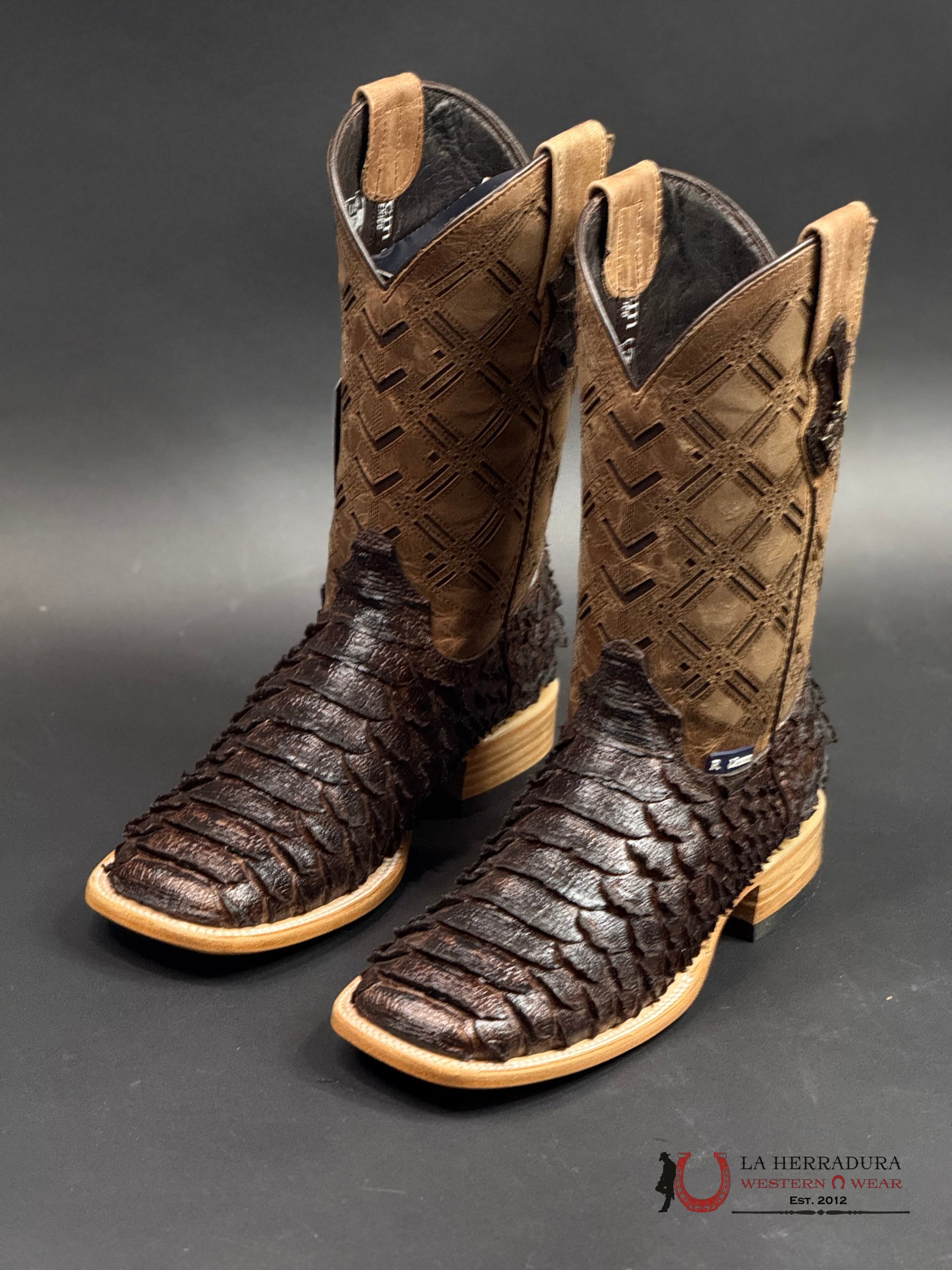 ROCKEM MENS CLON PITÓN MEGA CAFÉ BRILLOSO BOOT BOTAS HOMBRES