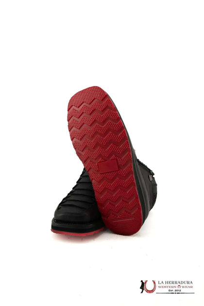 ZAPATILLA CASUAL ROCKEM CLON PYTHON NEGRO MATE SUELA ROJA 1234