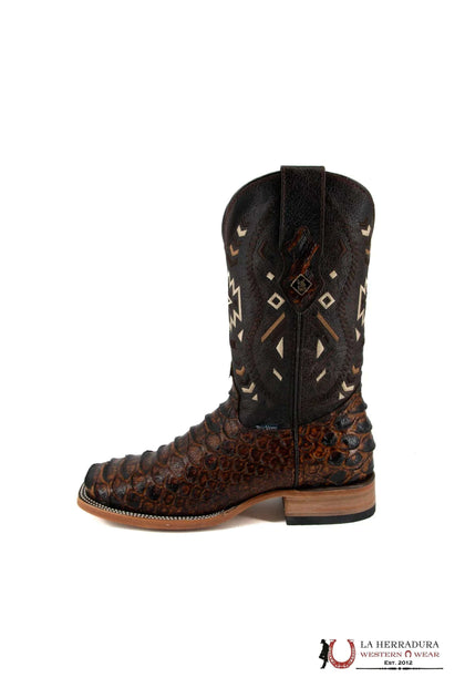 ROCKEM CLON SHEDRON BRILLOSO PYTHON BRILLANTE BOTA DE PUNTA CUADRADA