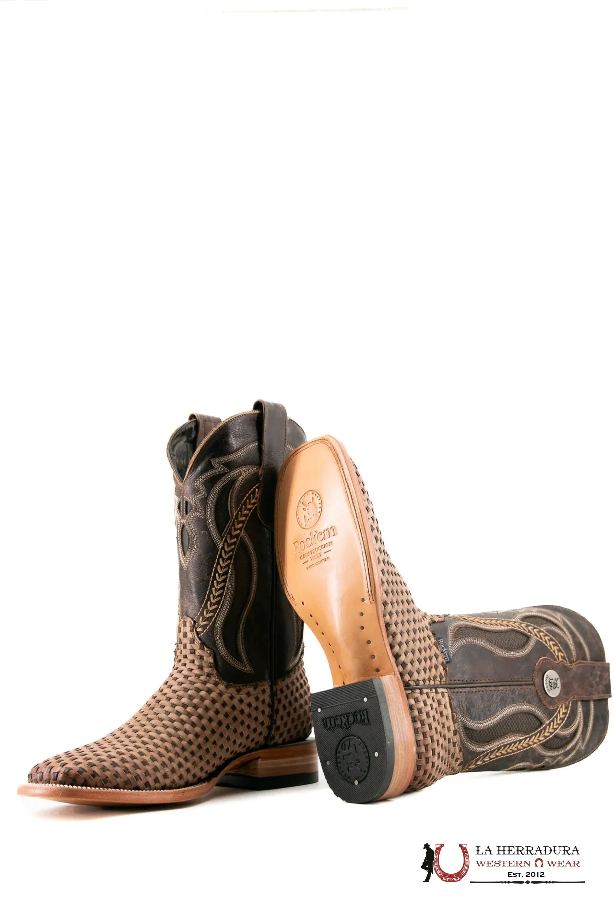 ROCKEM EST. FRANCIA CRAZY TOBACCO/CHOCO SQ. TOE BOOT BOTAS HOMBRES