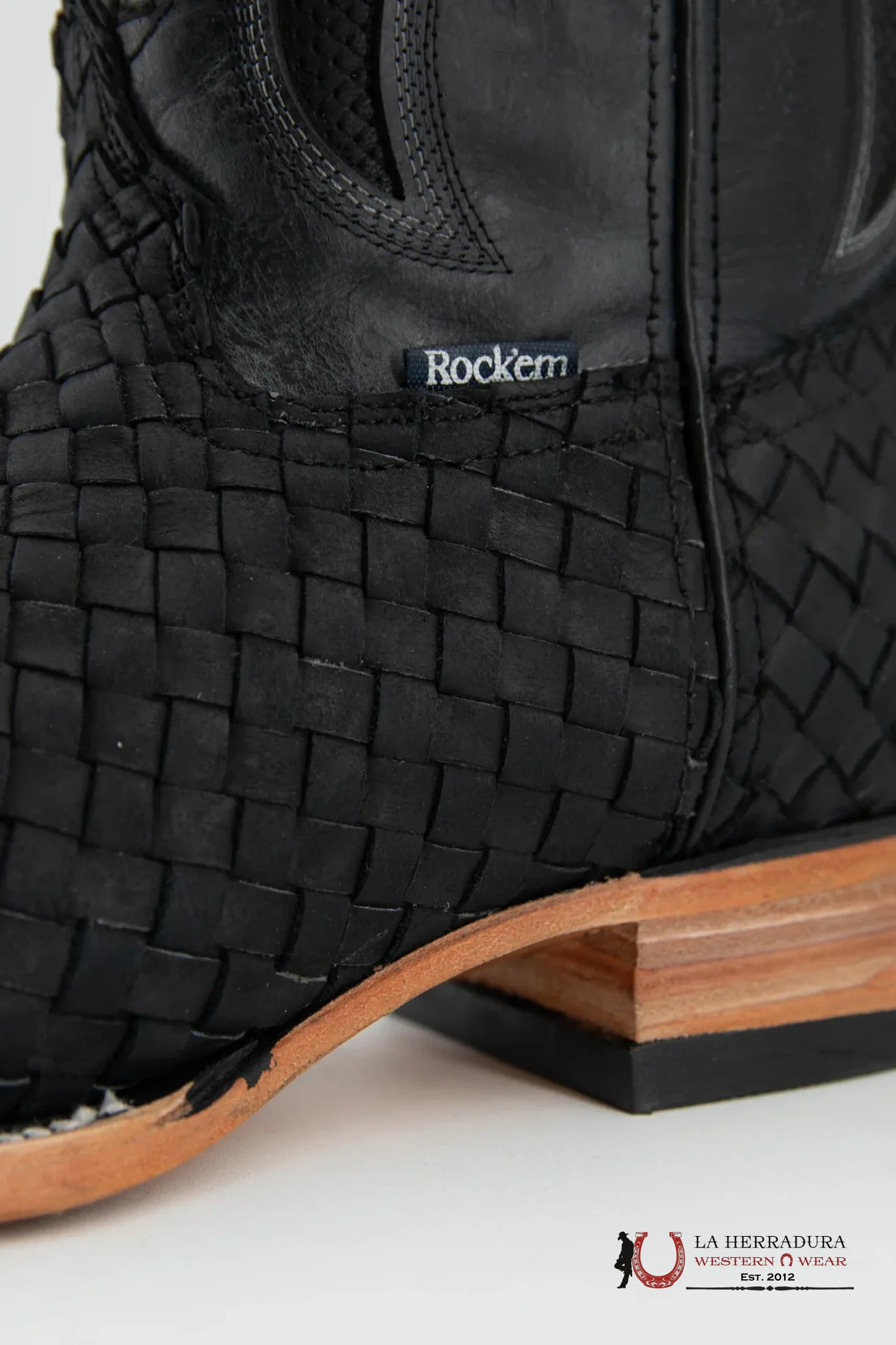 ROCKEM EST. SERBIA CRAZY BLACK/BLACK SQ. TOE BOOT BOTAS HOMBRES
