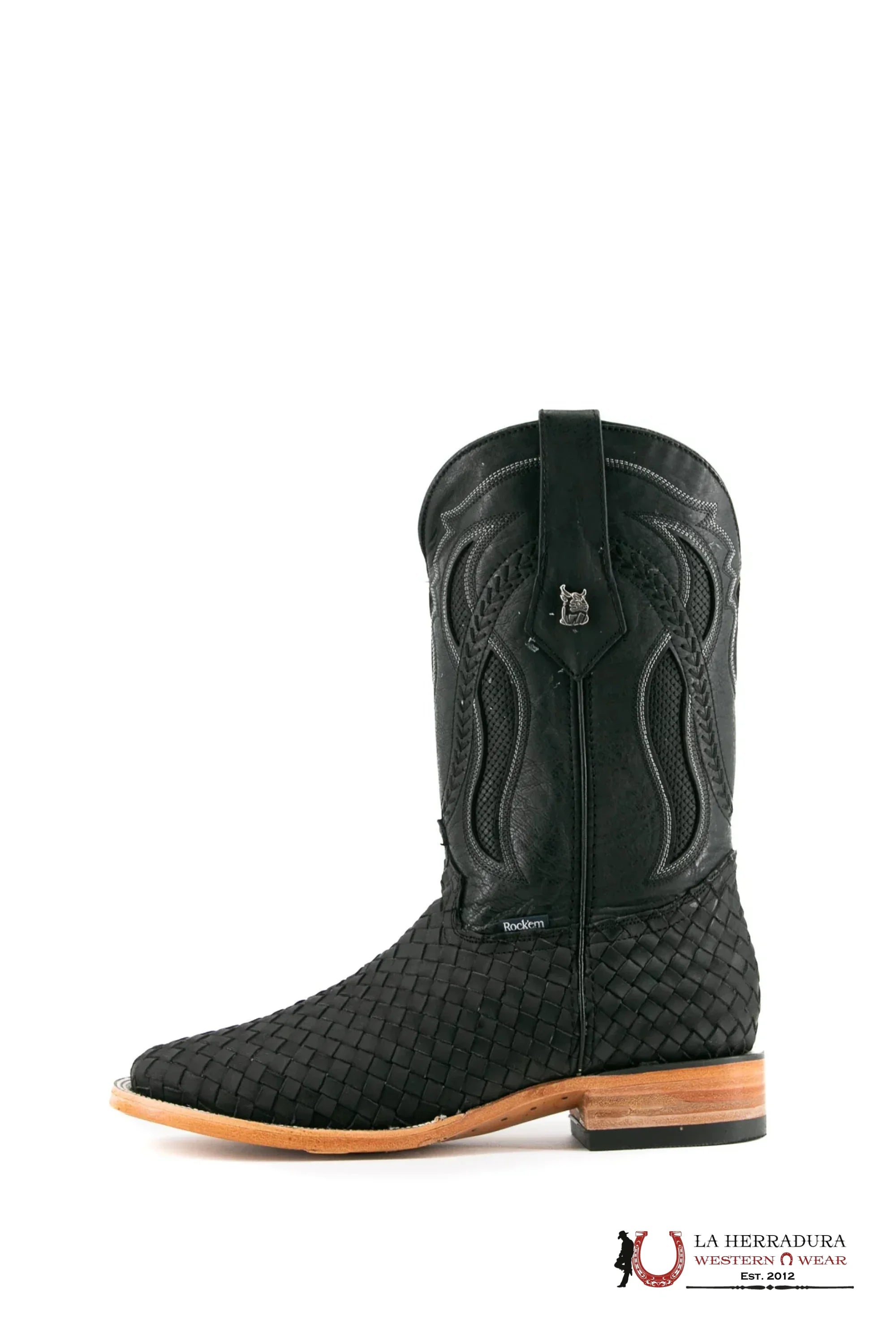 ROCKEM EST. SERBIA CRAZY BLACK/BLACK SQ. TOE BOOT BOTAS HOMBRES