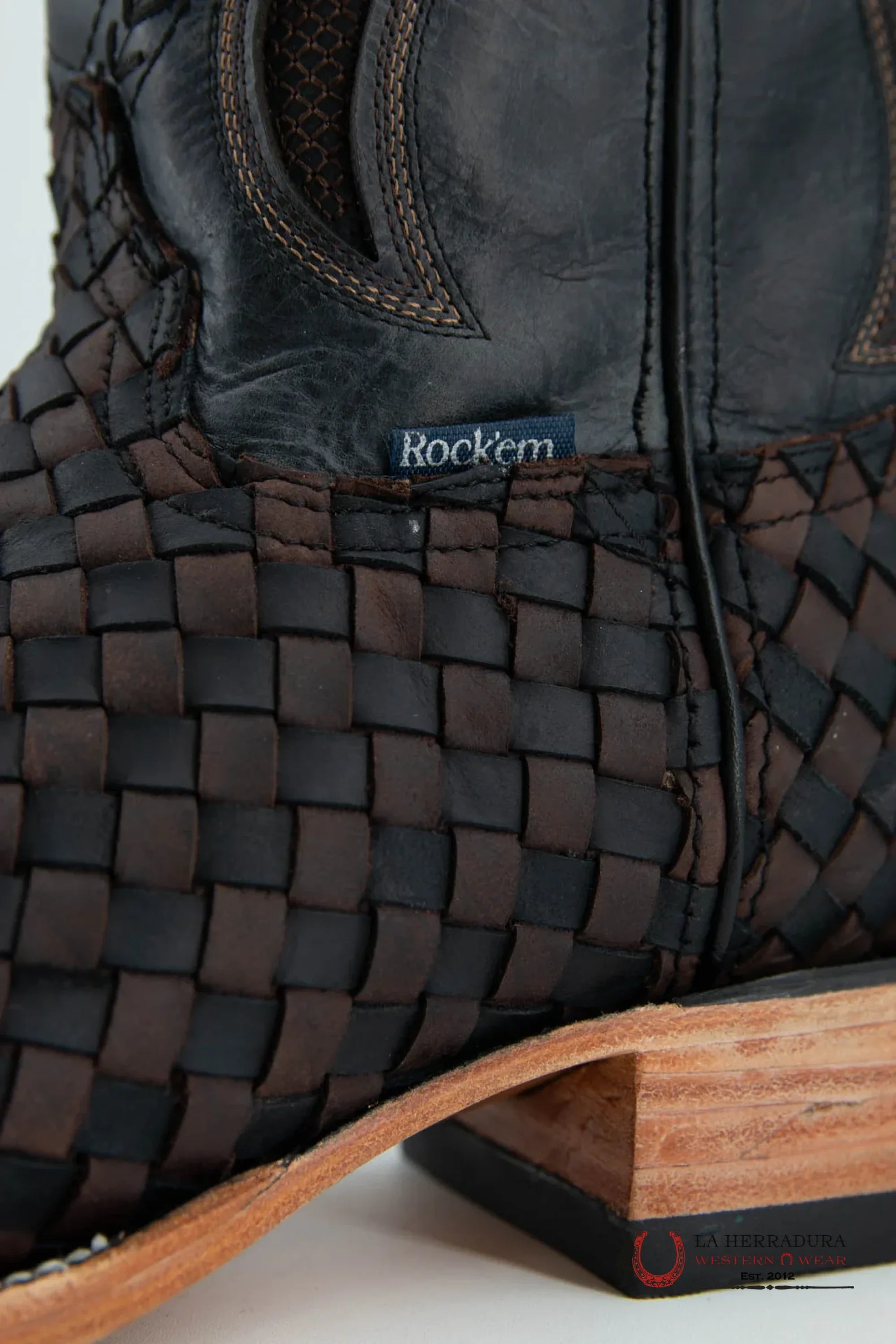 ROCKEM EST. SERBIA CRAZY CHOCO/BLACK SQ. TOE BOOT BOTAS HOMBRES