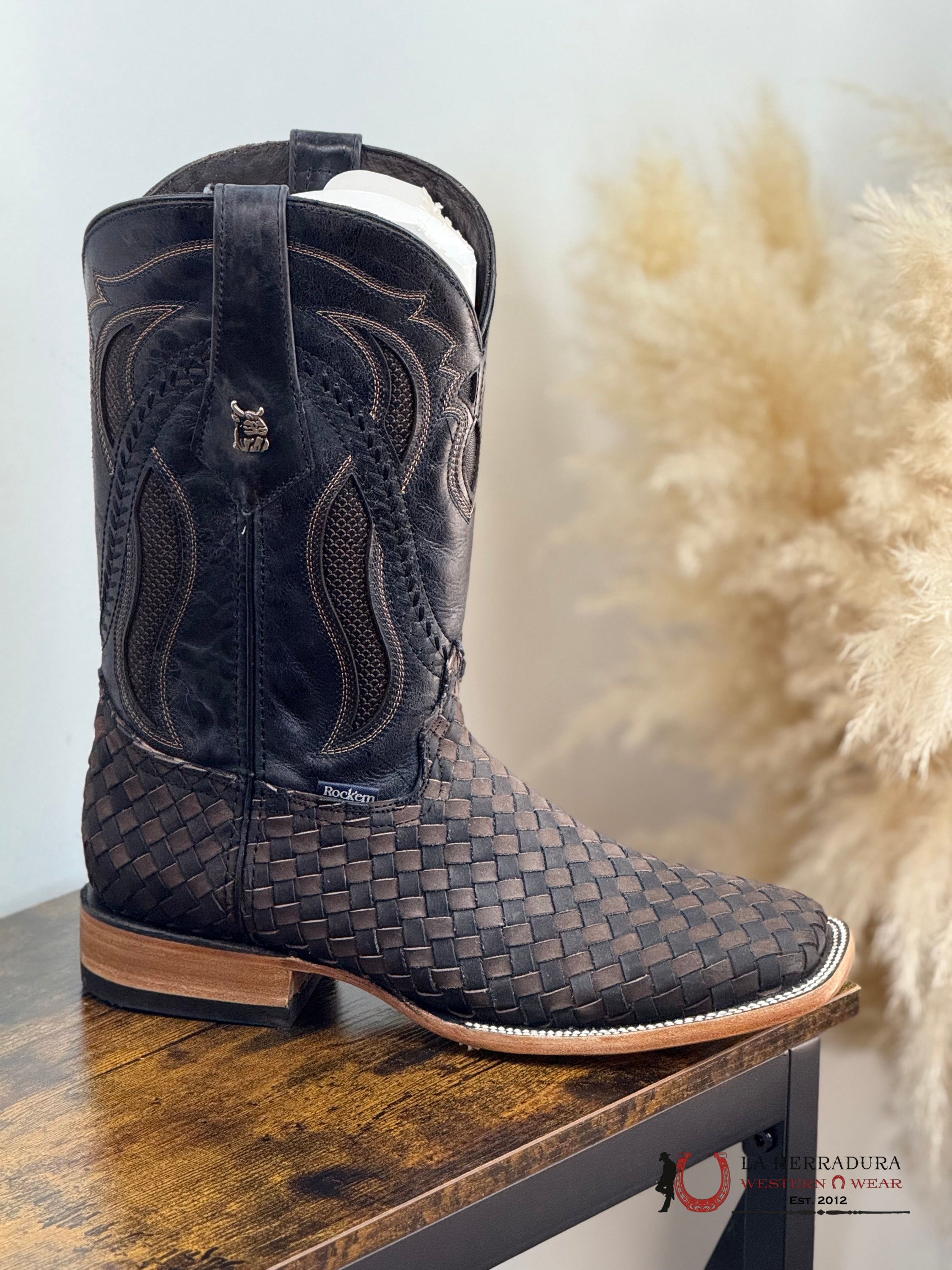 ROCKEM EST. SERBIA CRAZY CHOCO/BLACK SQ. TOE BOOT BOTAS HOMBRES