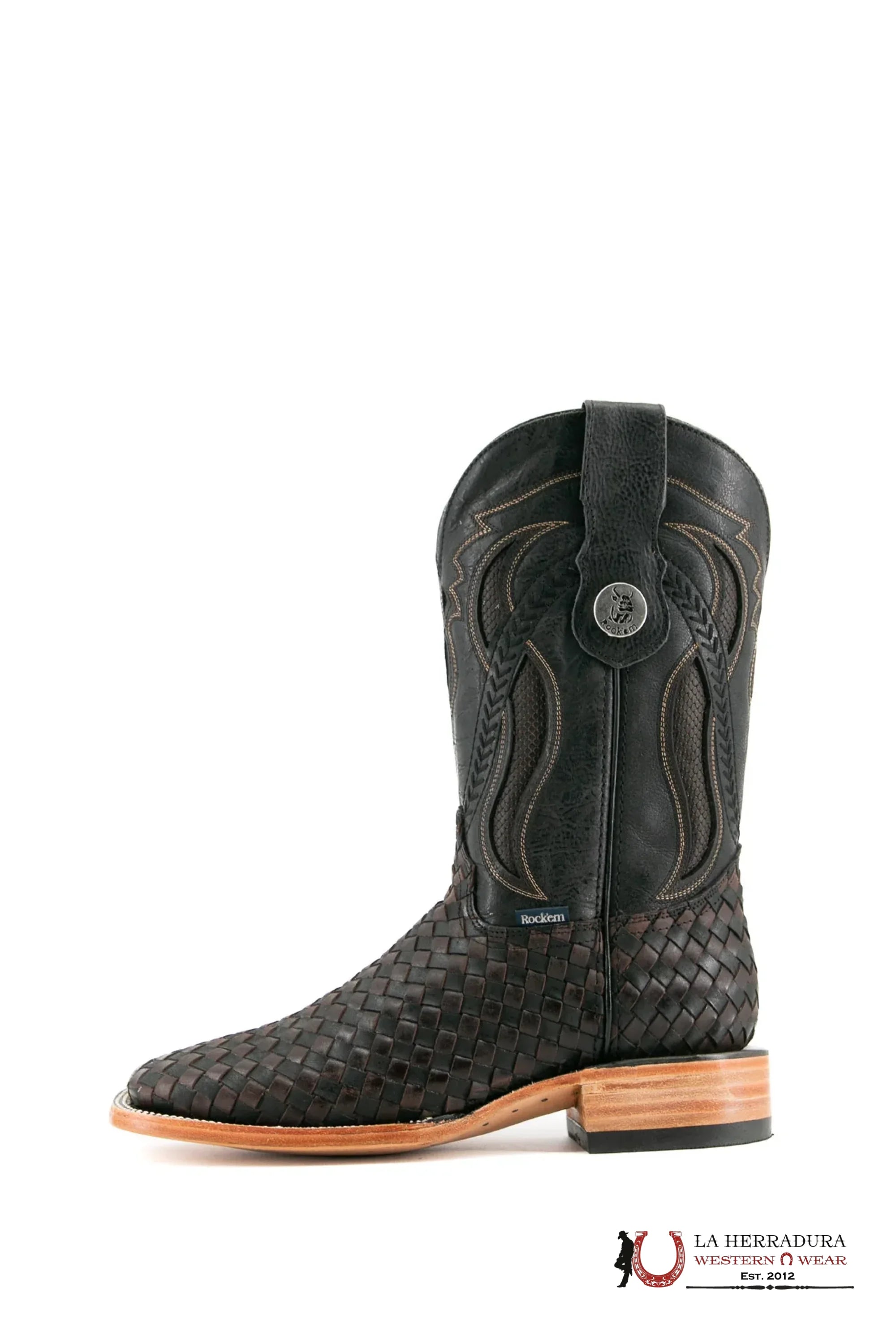 ROCKEM EST. SERBIA CRAZY CHOCO/BLACK SQ. TOE BOOT BOTAS HOMBRES
