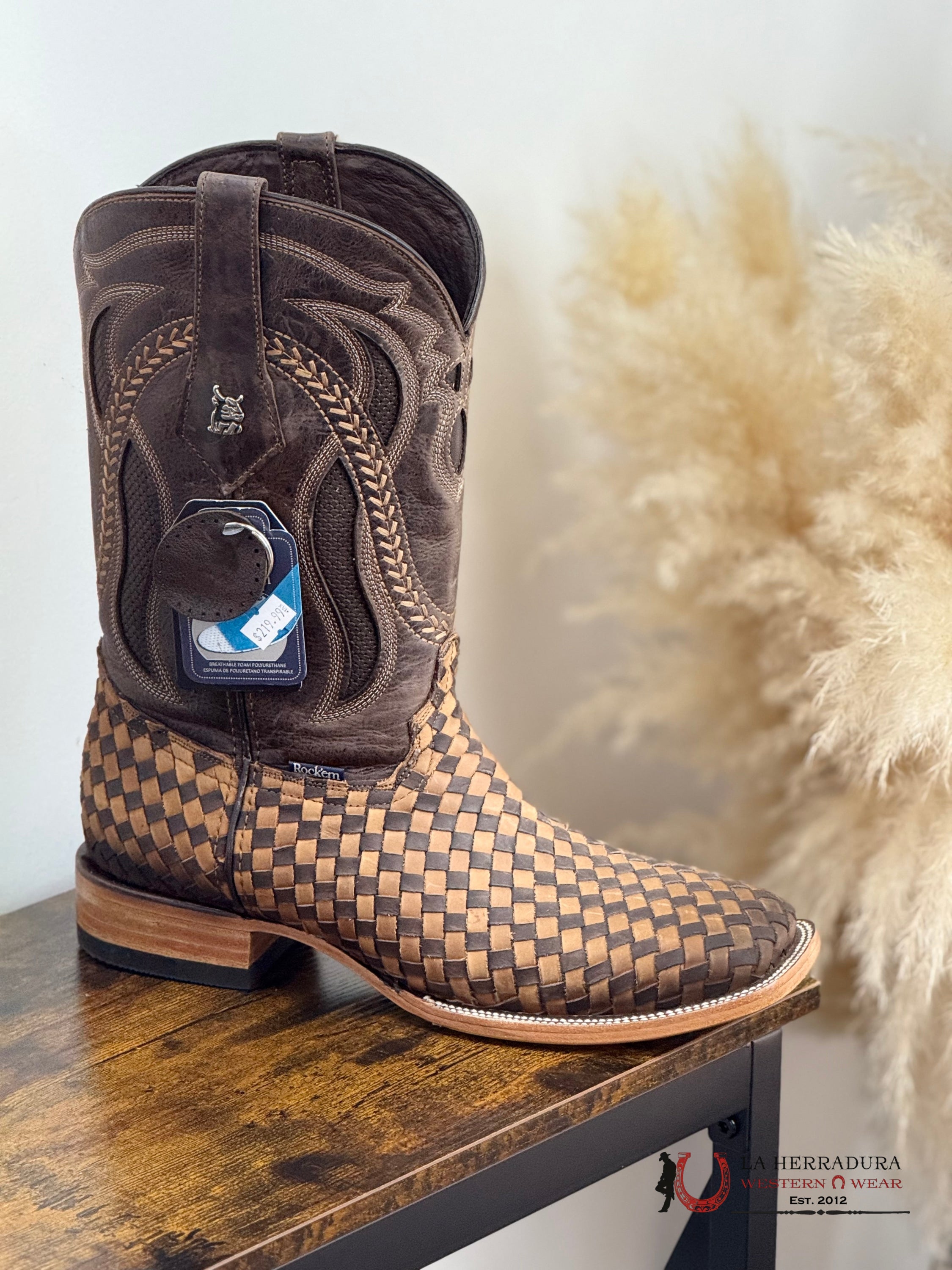 ROCKEM EST. SERBIA CRAZY CHOCO/TAN SQ. TOE BOOT BOTAS HOMBRES