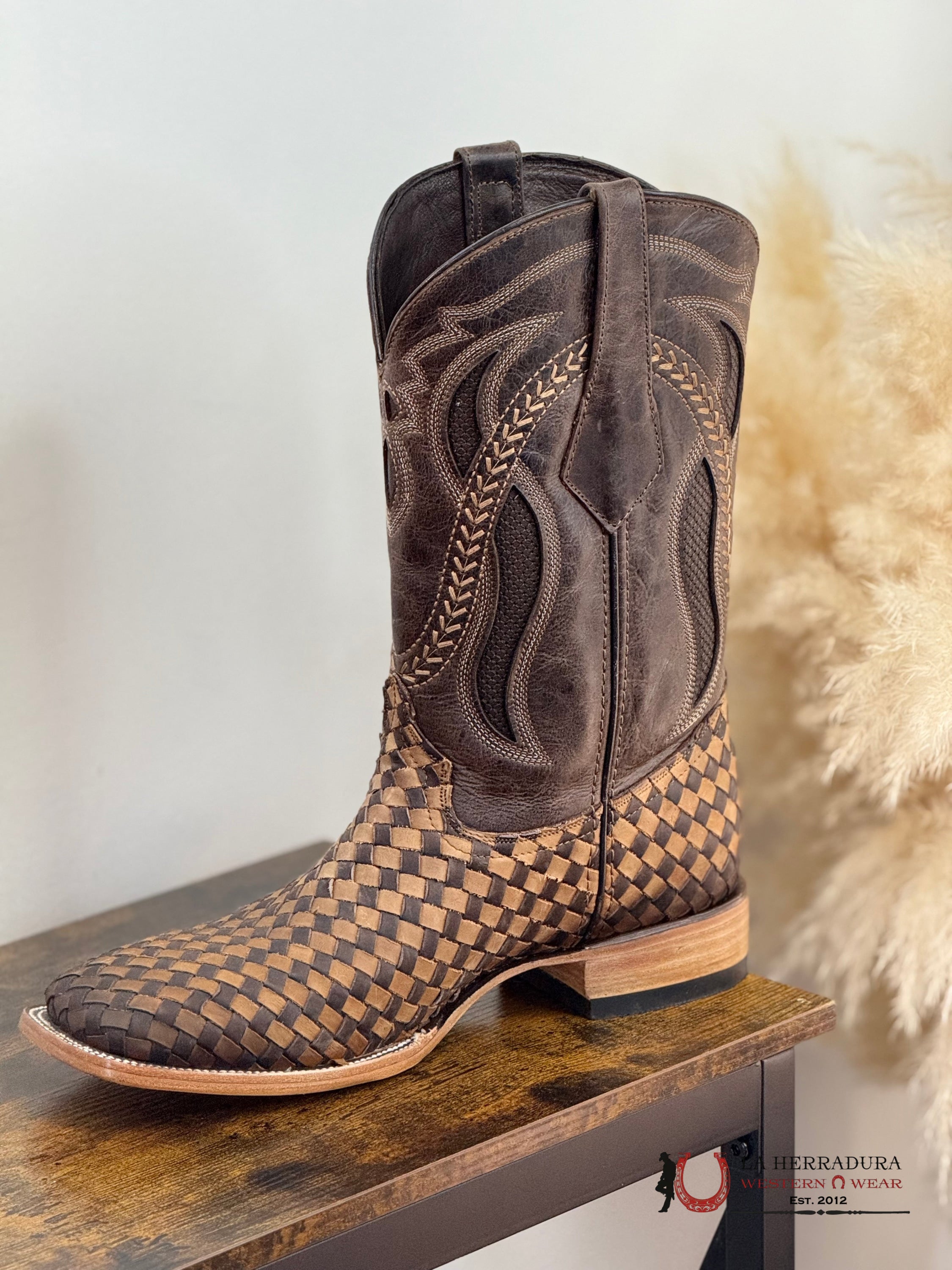 ROCKEM EST. SERBIA CRAZY CHOCO/TAN SQ. TOE BOOT BOTAS HOMBRES