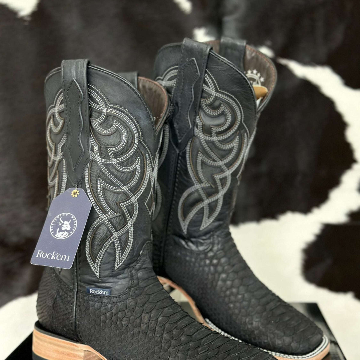 Mens Carpe Diem Python Black Boots in Size 10 Men main image 3