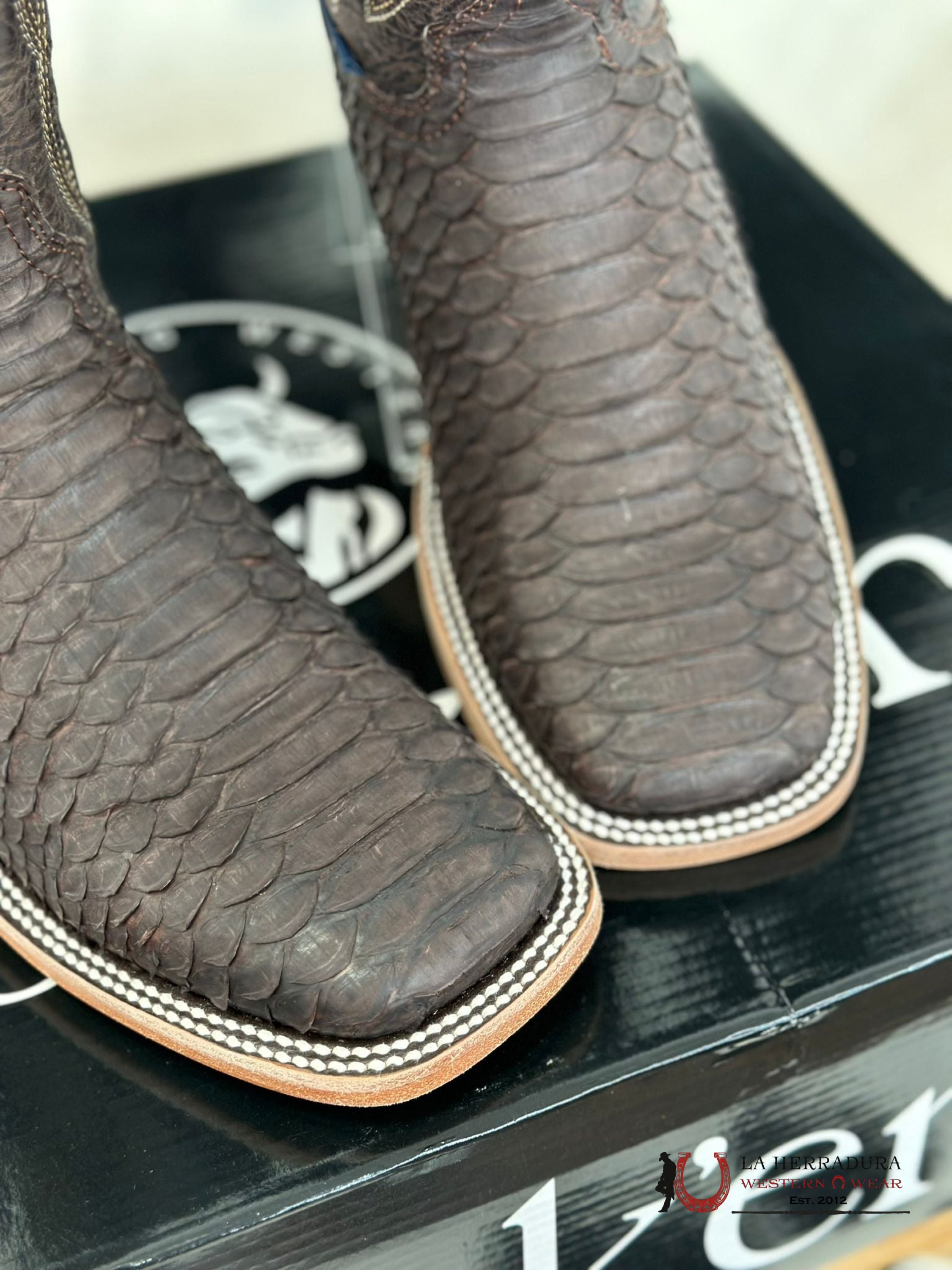 Mens Python Brown Exotic Boot Botas Hombres