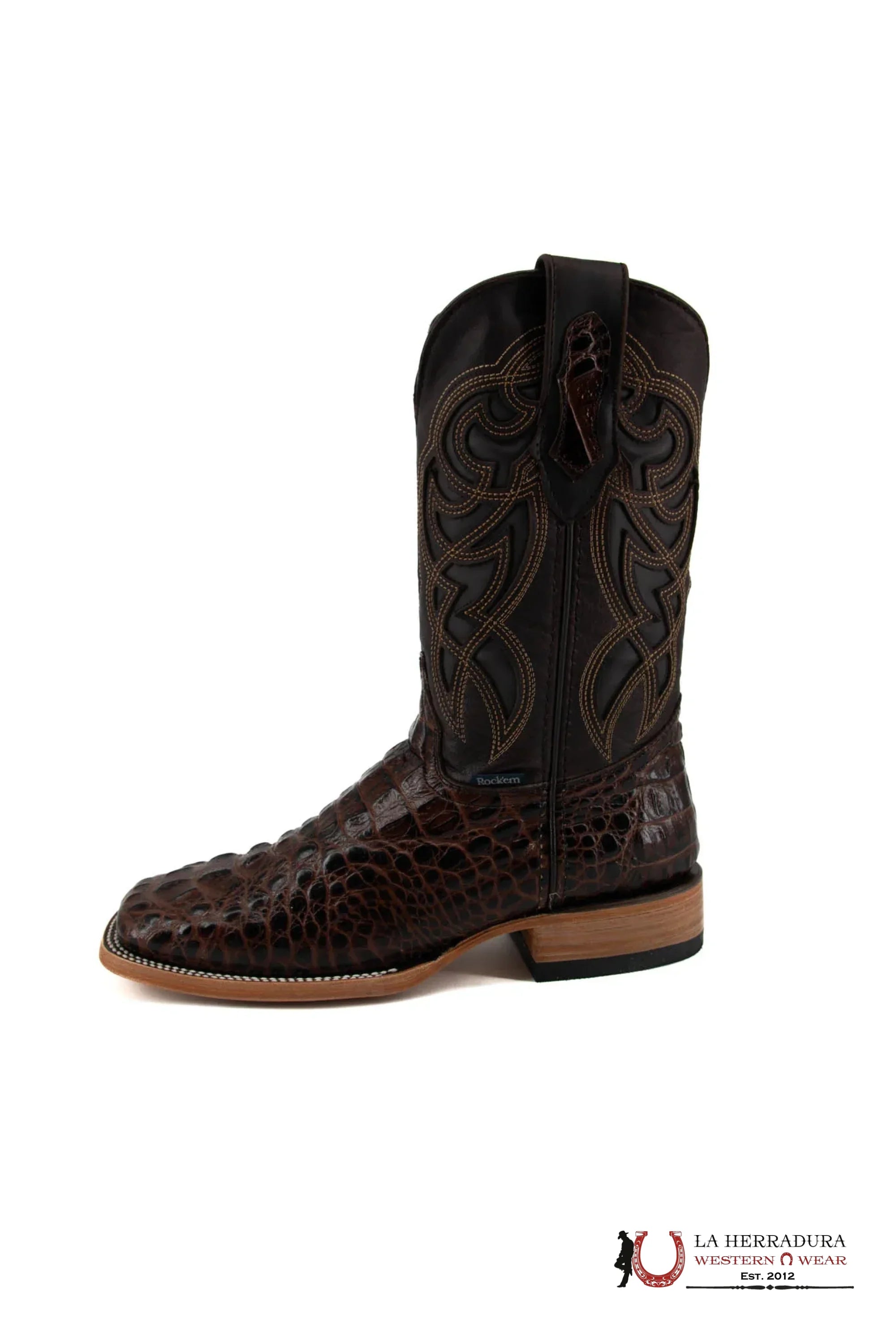 Mens Fuscus Caiman Cafe Boot Square Botas Hombres