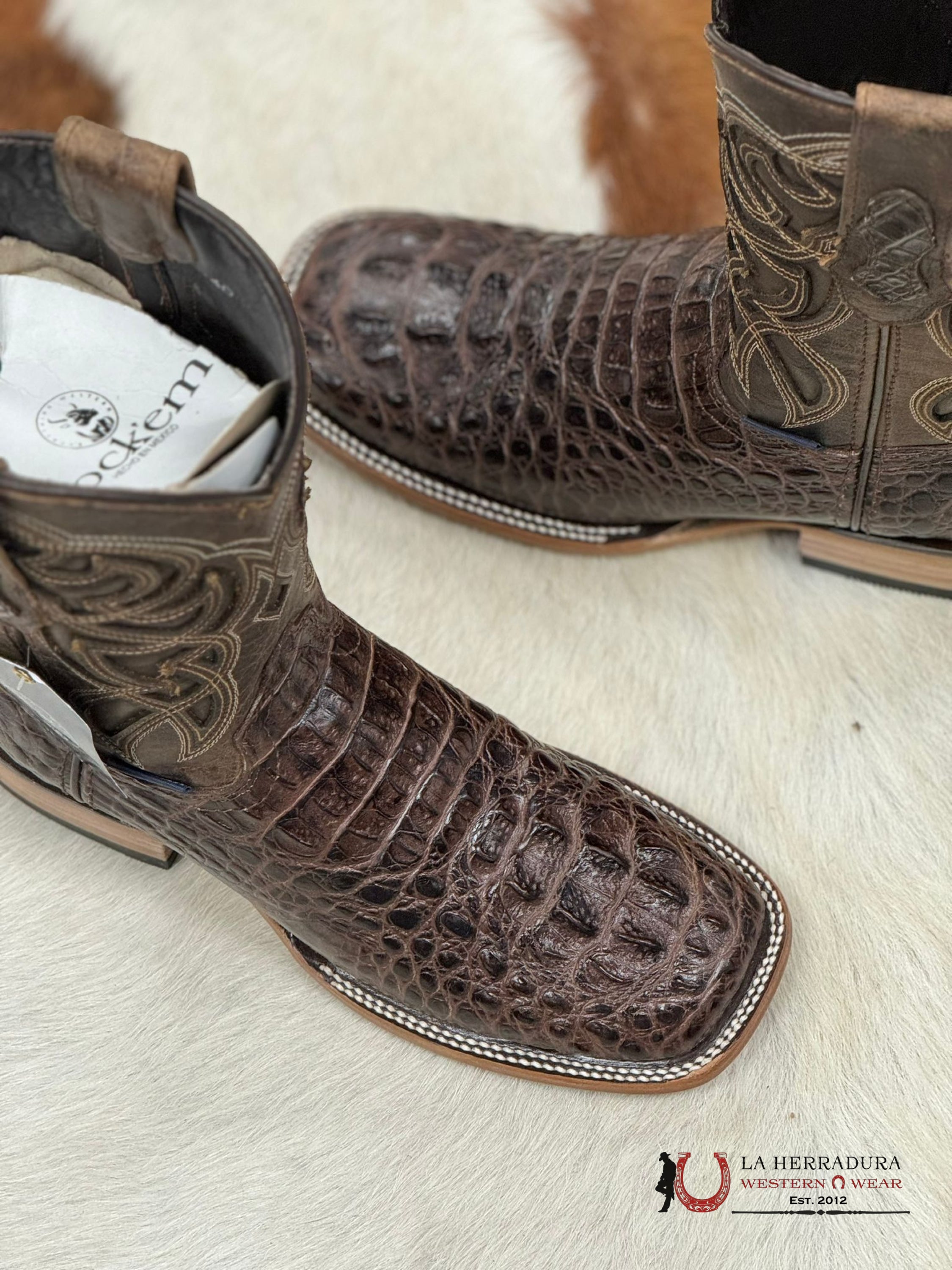 Mens Fuscus Caiman Cafe Boot Square Botas Hombres