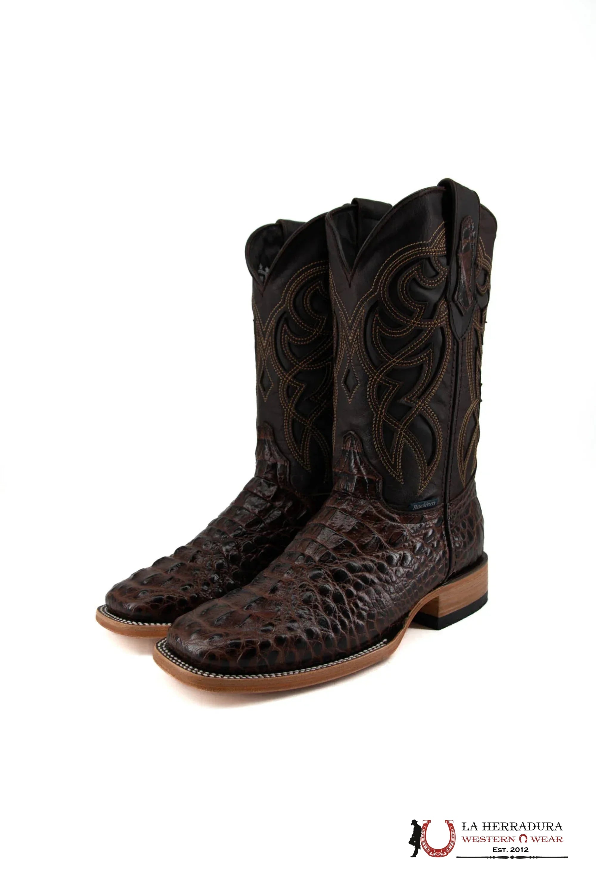 Mens Fuscus Caiman Cafe Boot Square Botas Hombres