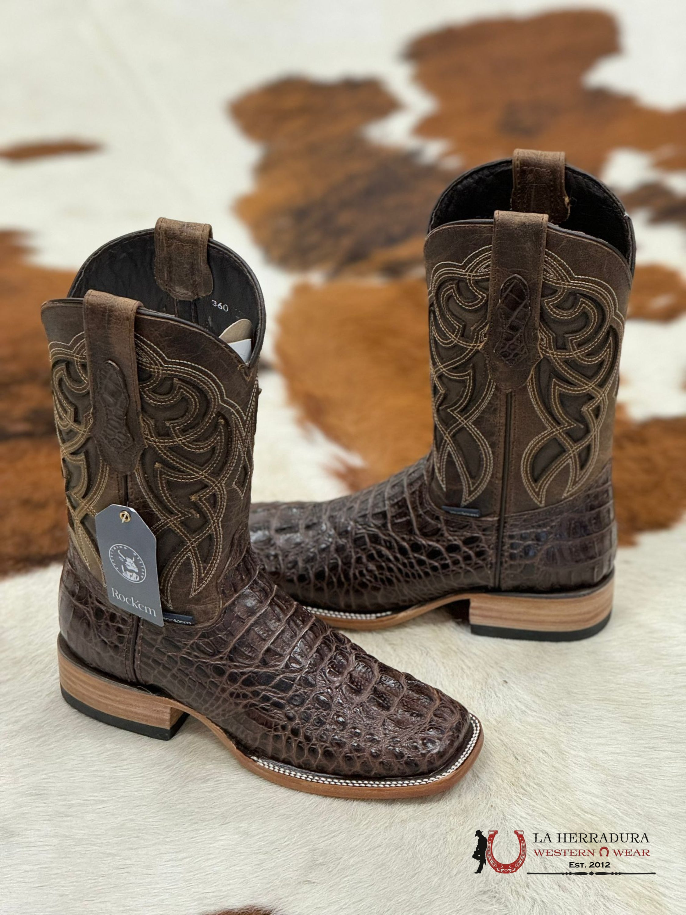 Mens Fuscus Caiman Cafe Boot Square Botas Hombres