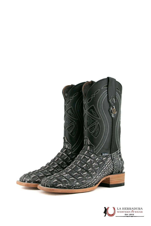 BOTA ROCKEM IMIT. NEGRA LOMO GRANDE RÚSTICA PUNTA CUADRADA