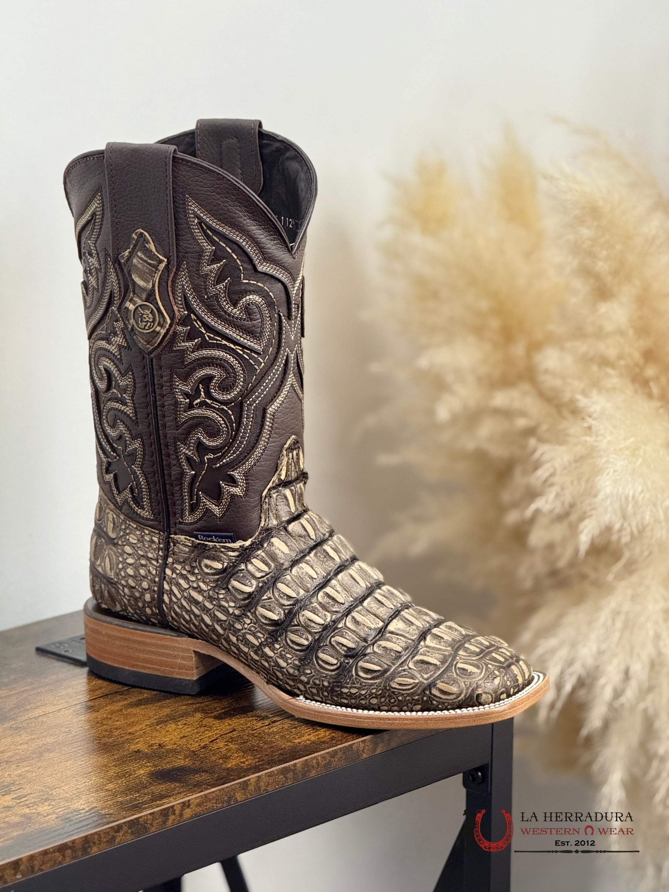 ROCKEM IMIT. LOMO GRANDE RUSTIC HONEY SQ. TOE BOOT BOTAS HOMBRES