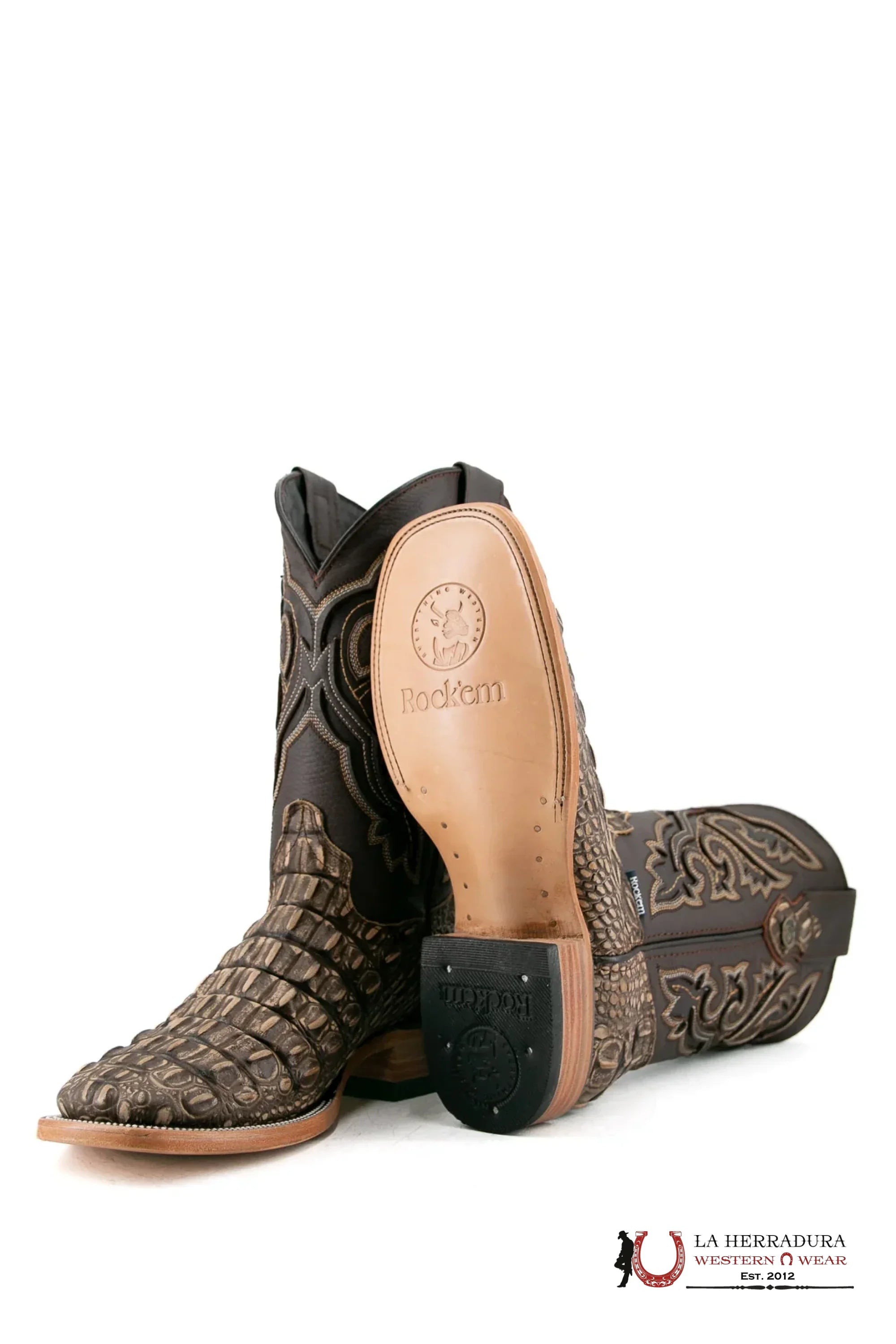 ROCKEM IMIT. LOMO GRANDE RUSTIC HONEY SQ. TOE BOOT BOTAS HOMBRES