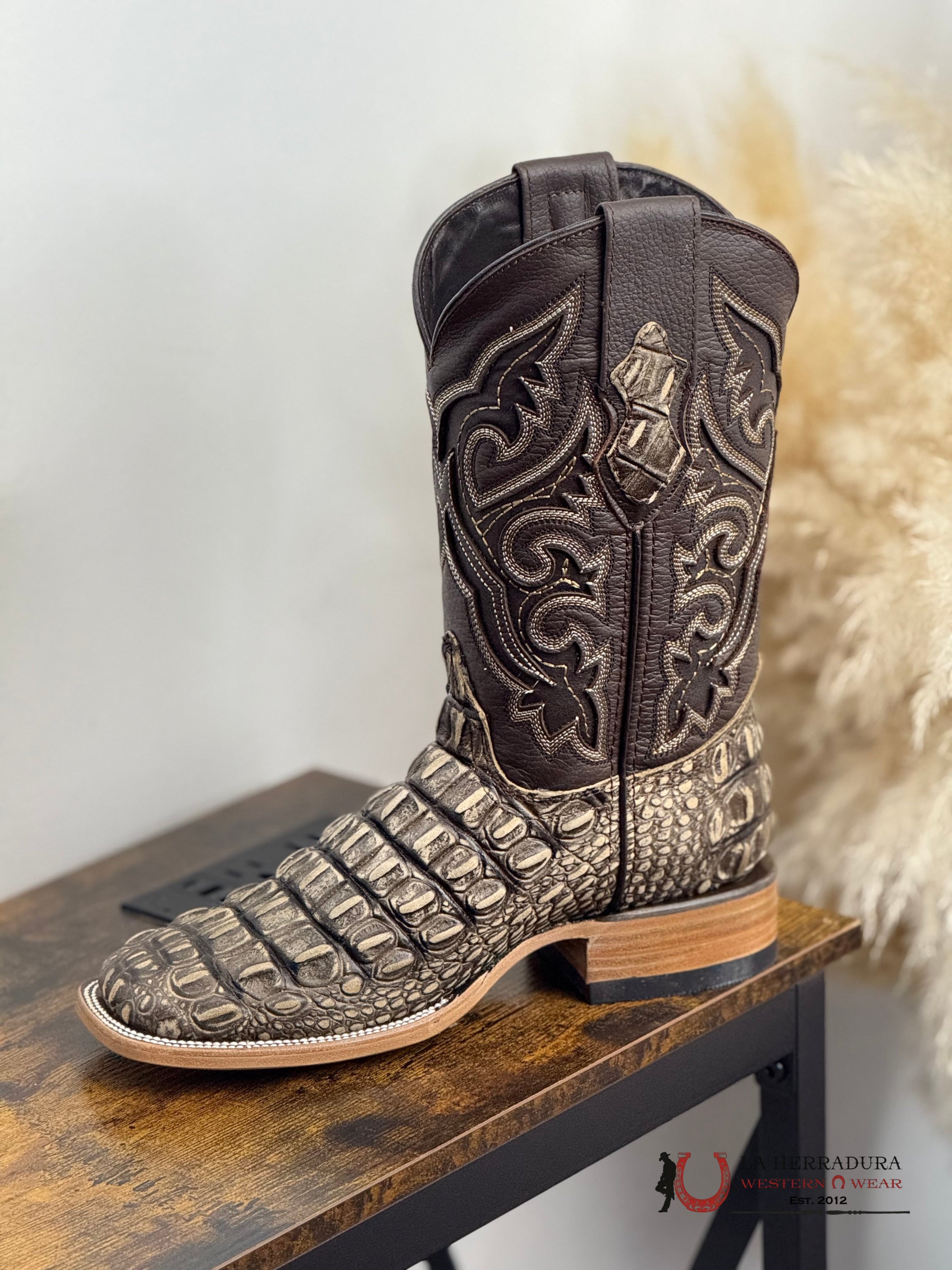 ROCKEM IMIT. LOMO GRANDE RUSTIC HONEY SQ. TOE BOOT BOTAS HOMBRES