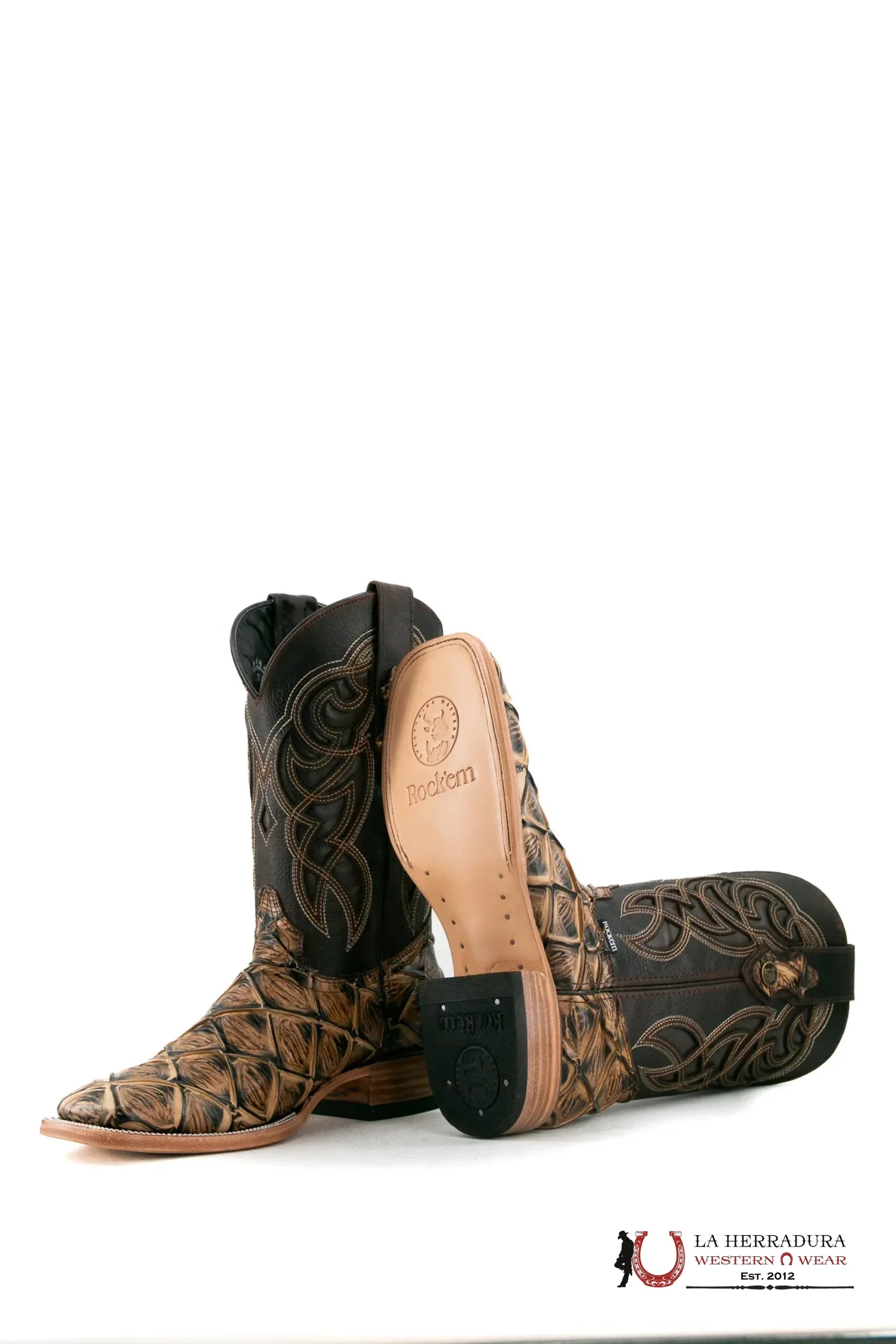 ROCKEM IMIT MAR Y TIERRA RUSTIC ORIX FISH SQ. TOE BOOT BOTAS HOMBRES