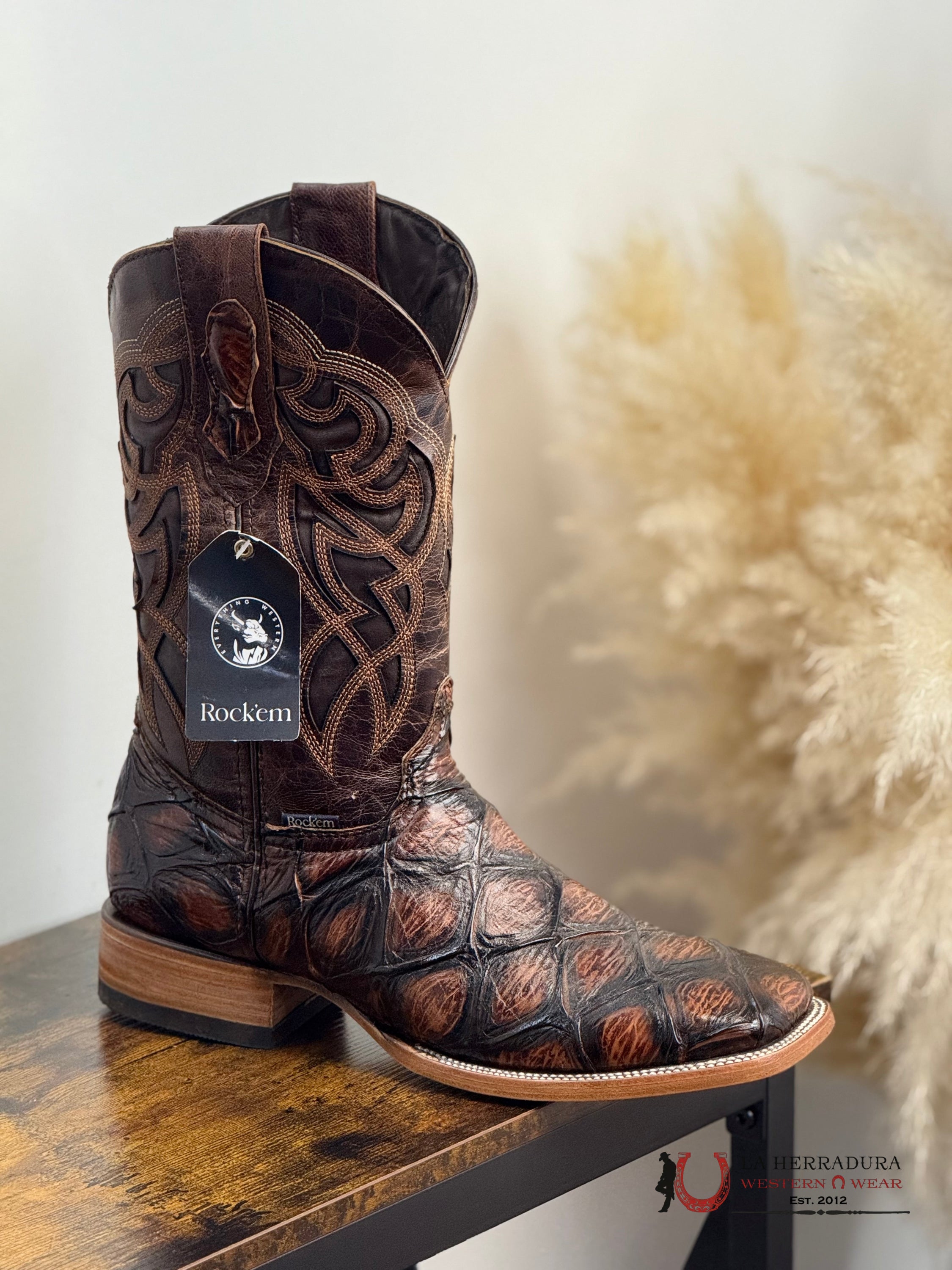 ROCKEM IMIT MAR Y TIERRA SHEDRON FISH SQ. TOE BOOT BOTAS HOMBRES