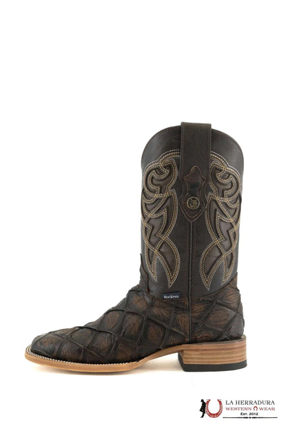 BOTA VAQUERA ROCKEM IMIT MAR Y TIERRA RÚSTICA MARRÓN PUNTA CUADRADA