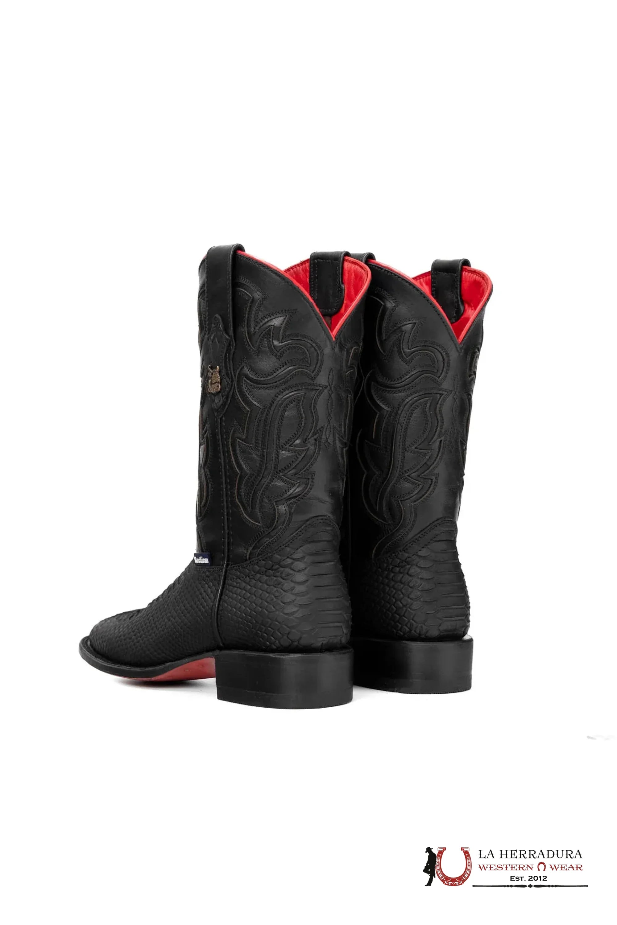 MENS PYTHON BABY NEGRO RED BOTTOM MATTE BOOT BOTAS HOMBRES