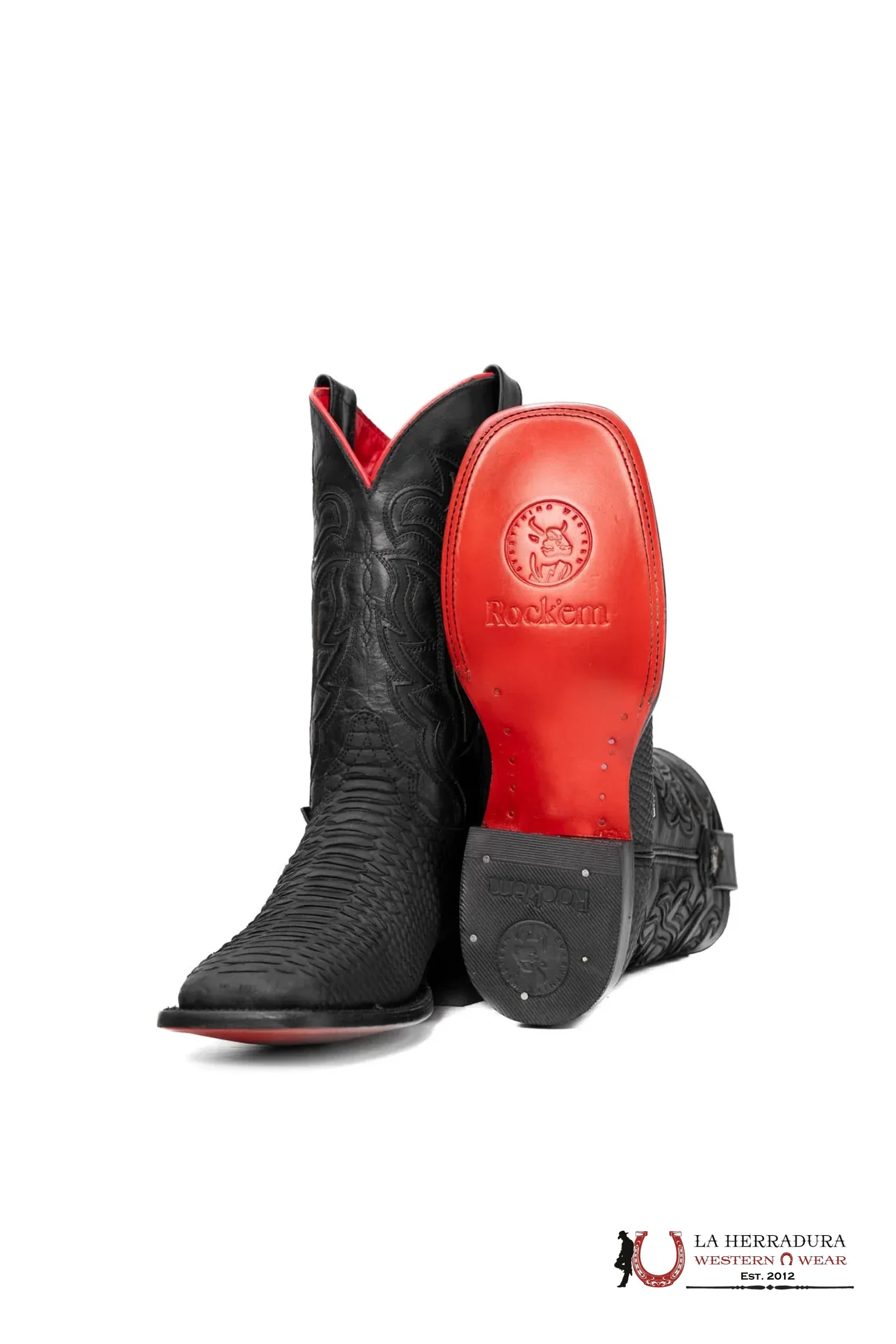 MENS PYTHON BABY NEGRO RED BOTTOM MATTE BOOT BOTAS HOMBRES