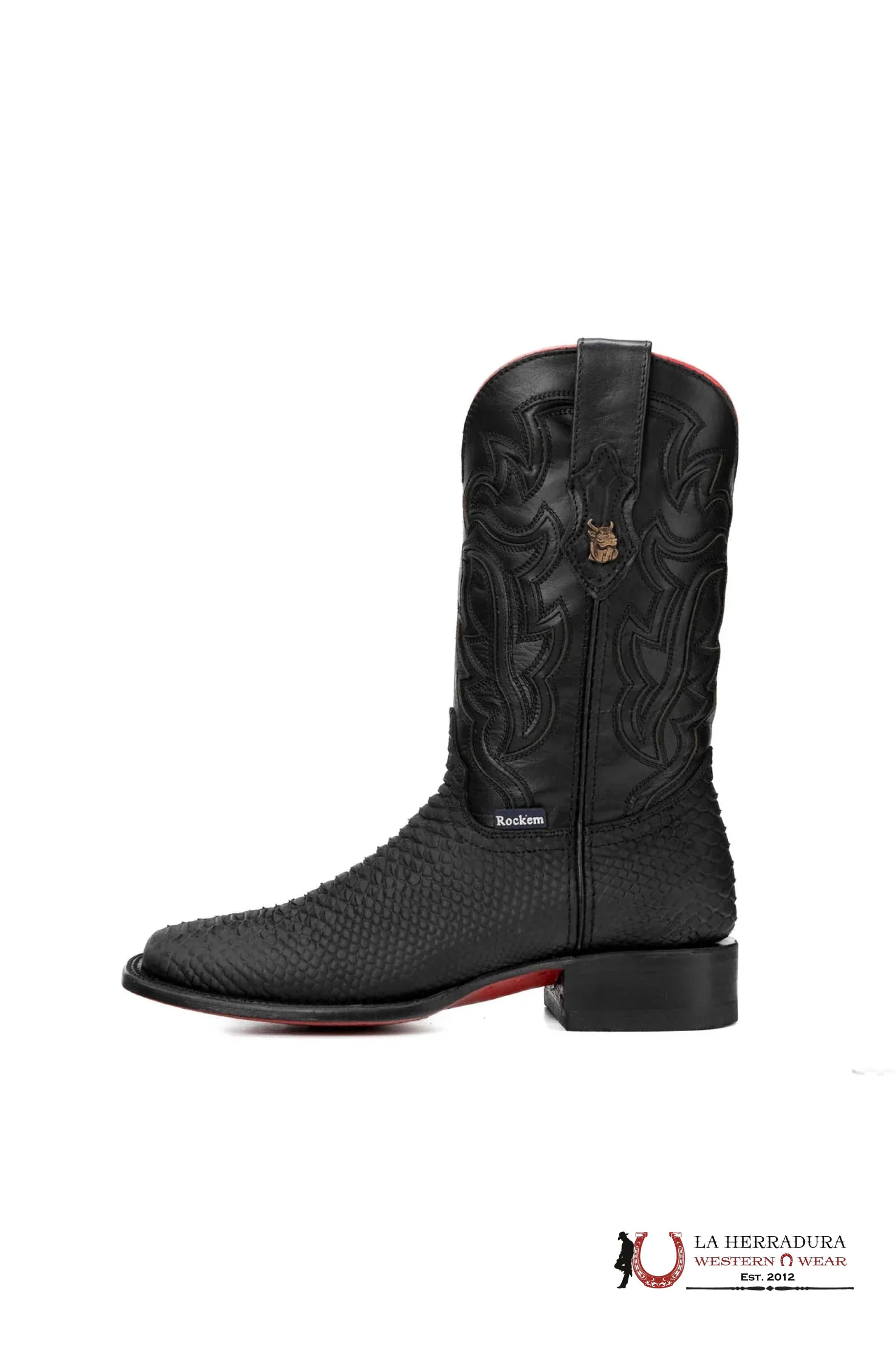 MENS PYTHON BABY NEGRO RED BOTTOM MATTE BOOT BOTAS HOMBRES