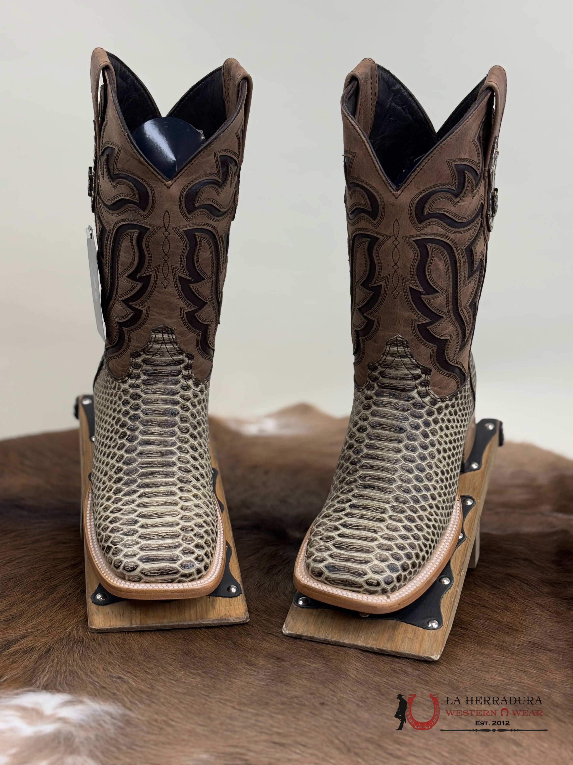 Men’s Rock’em Imp. Piton Rayado Hueso Maple Botas Hombres