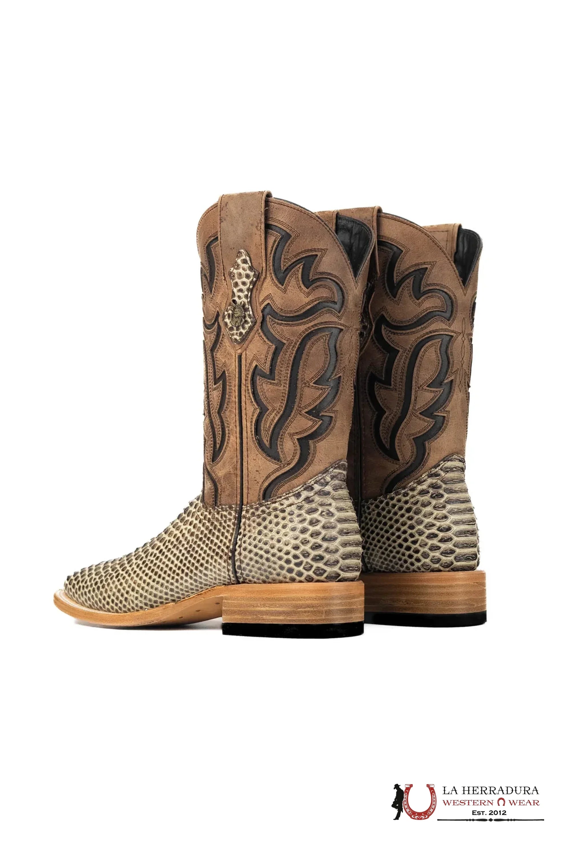 ROCKEM IMIT PYTHON RAYADO HUESO MAPLE SQ. TOE BOOT BOTAS HOMBRES