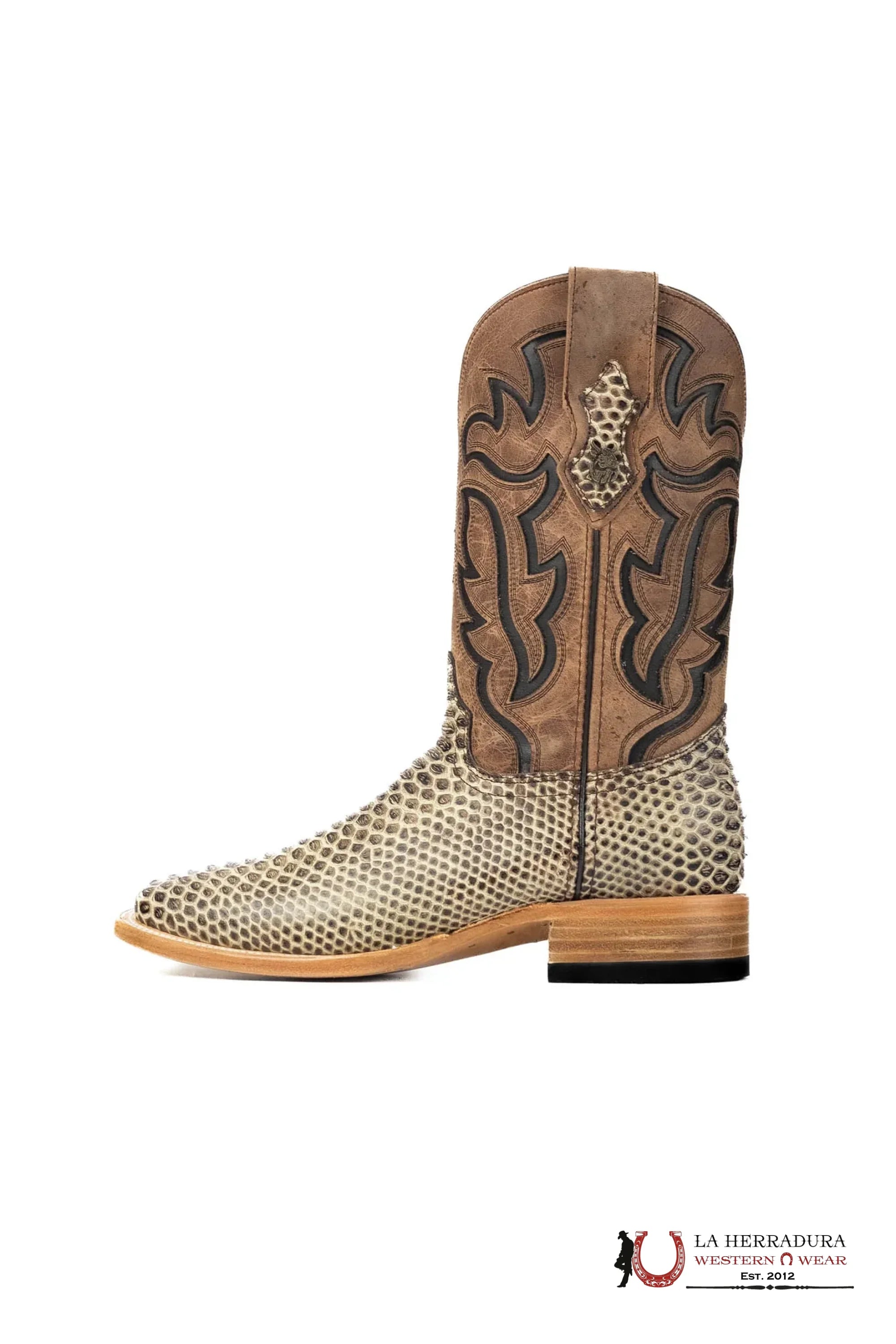 ROCKEM IMIT PYTHON RAYADO HUESO MAPLE SQ. TOE BOOT BOTAS HOMBRES