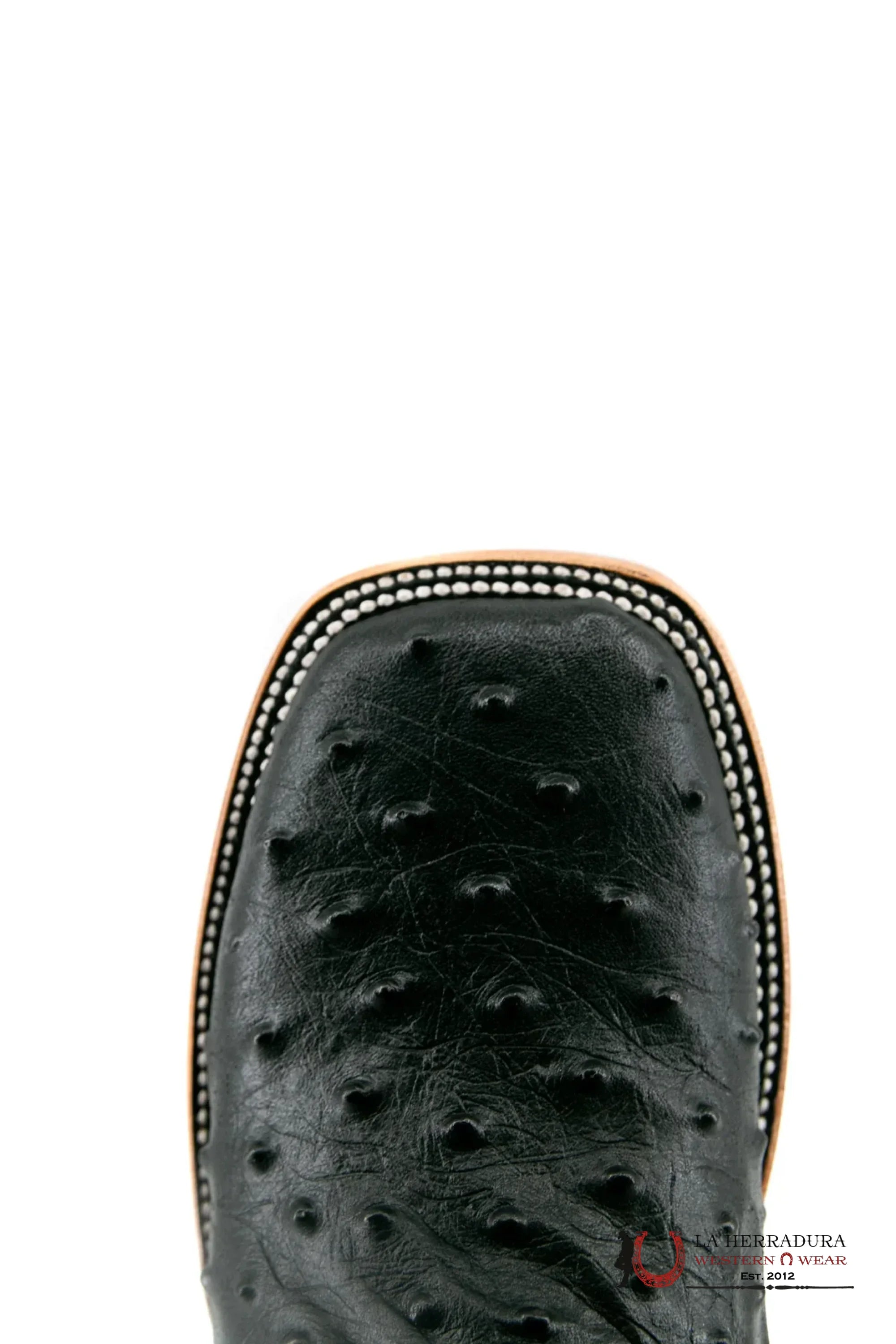ROCKEM IMIT RANCH BLACK OSTRICH SQ. TOE BOOT BOTAS HOMBRES