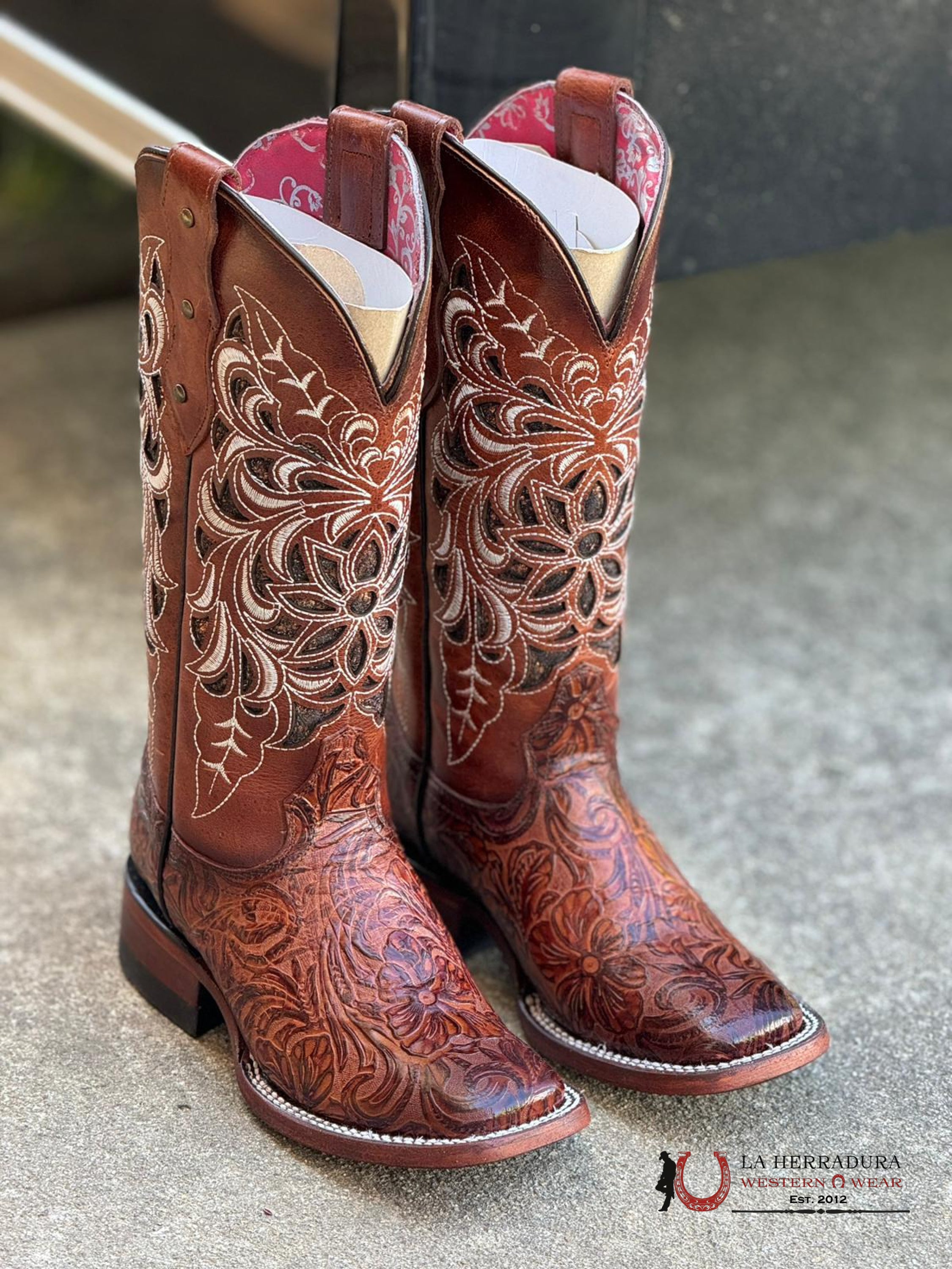 Womens Kiara Flor De Luz Shedron Square Toe Botas Mujeres