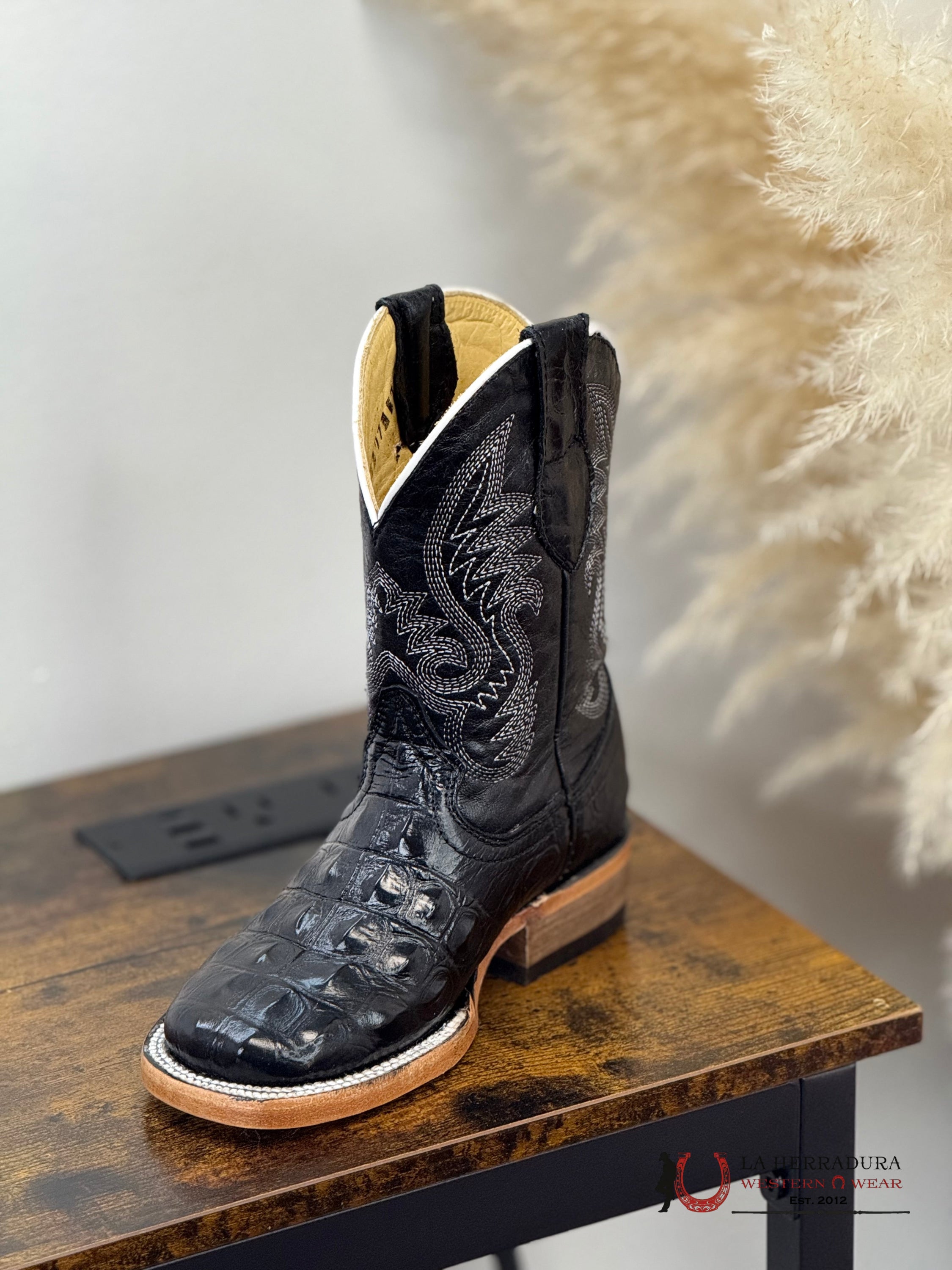 ROCKEM KIDS LOMO DE NILO BLACK SUELA CUERO SQ. TOE NIÑOS