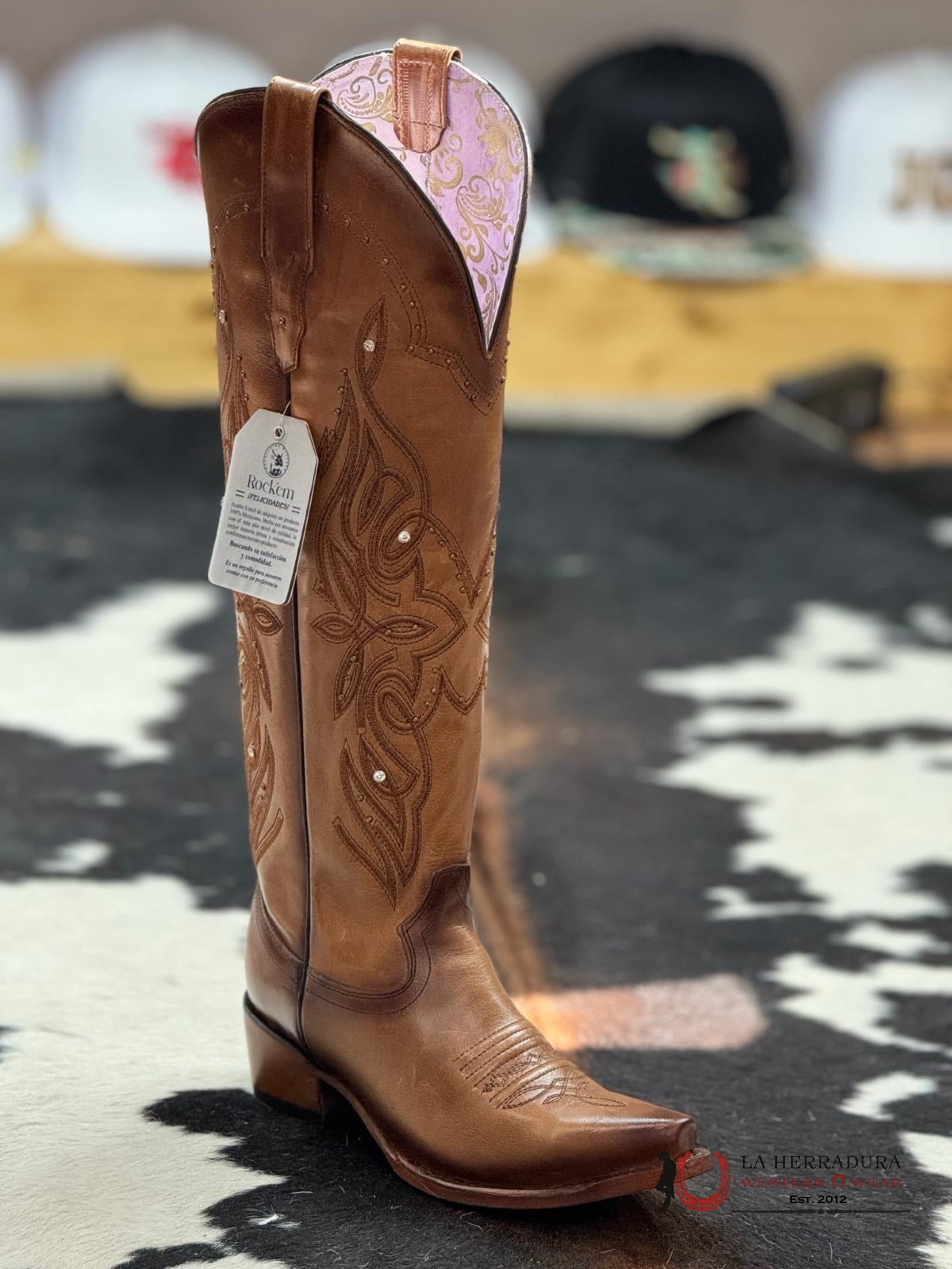 Rock’em Lucido Miel Snip Toe Tall Boot Botas Mujeres