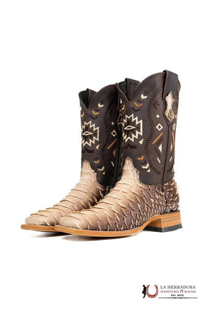 BOTA DE PUNTA CUADRADA ROCKEM MEGA PYTHON CAFE SOMBREADO