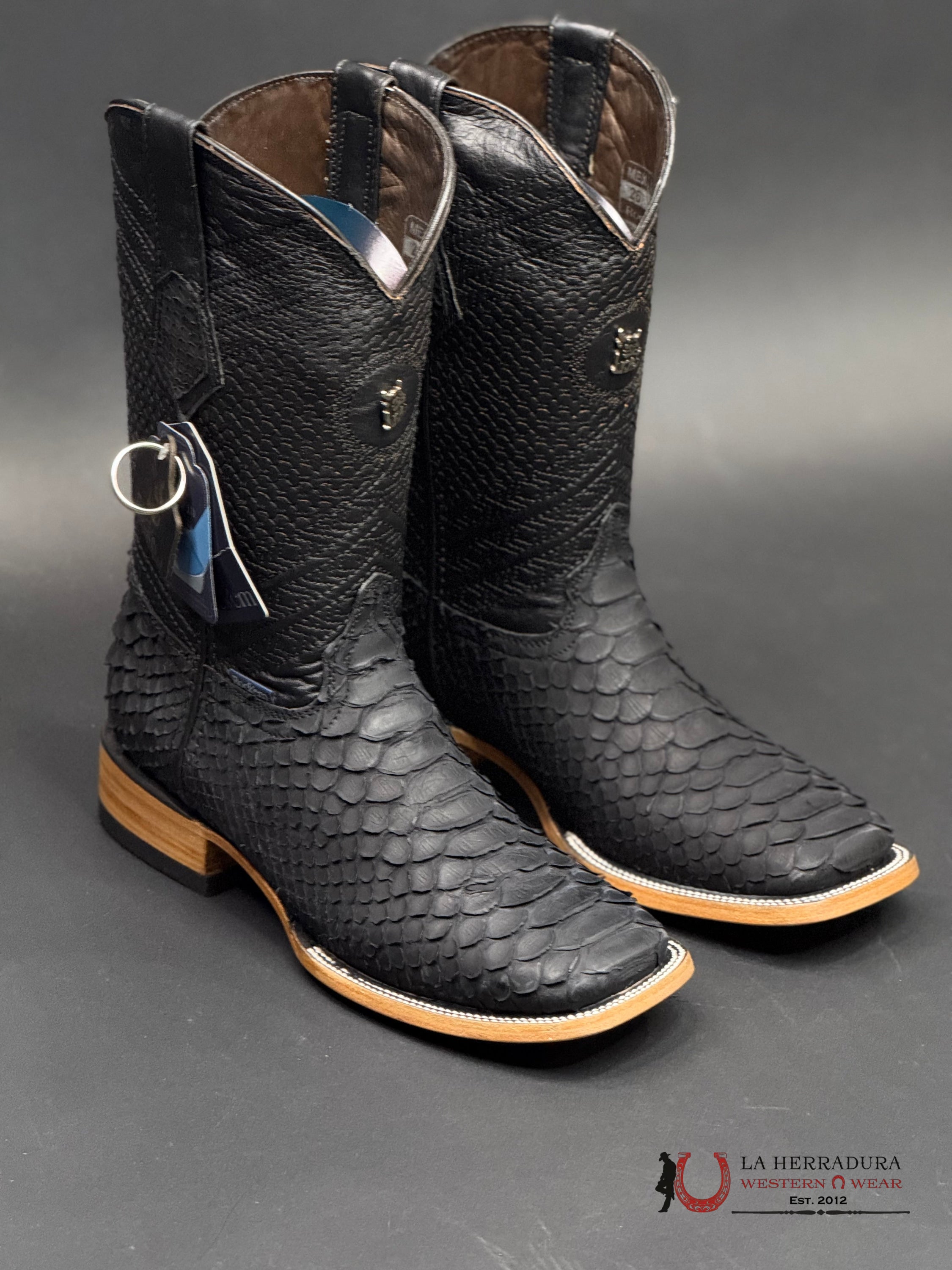 ROCKEM MENS PITÓN EXT NEGRO MATTE BOOT BOTAS HOMBRES