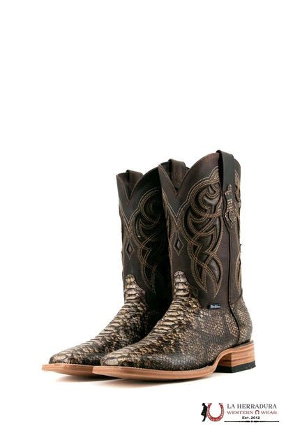 BOTA ROCKEM PYTHON CHOCO CON ACABADO EN PUNTA CUADRADA