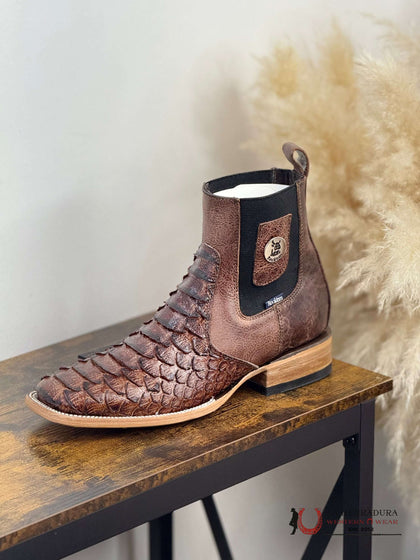 BOTA CORTA ROCK'EM PYTHON MEGA CLON SHEDRON BRILLOSO PUNTA CUADRADA