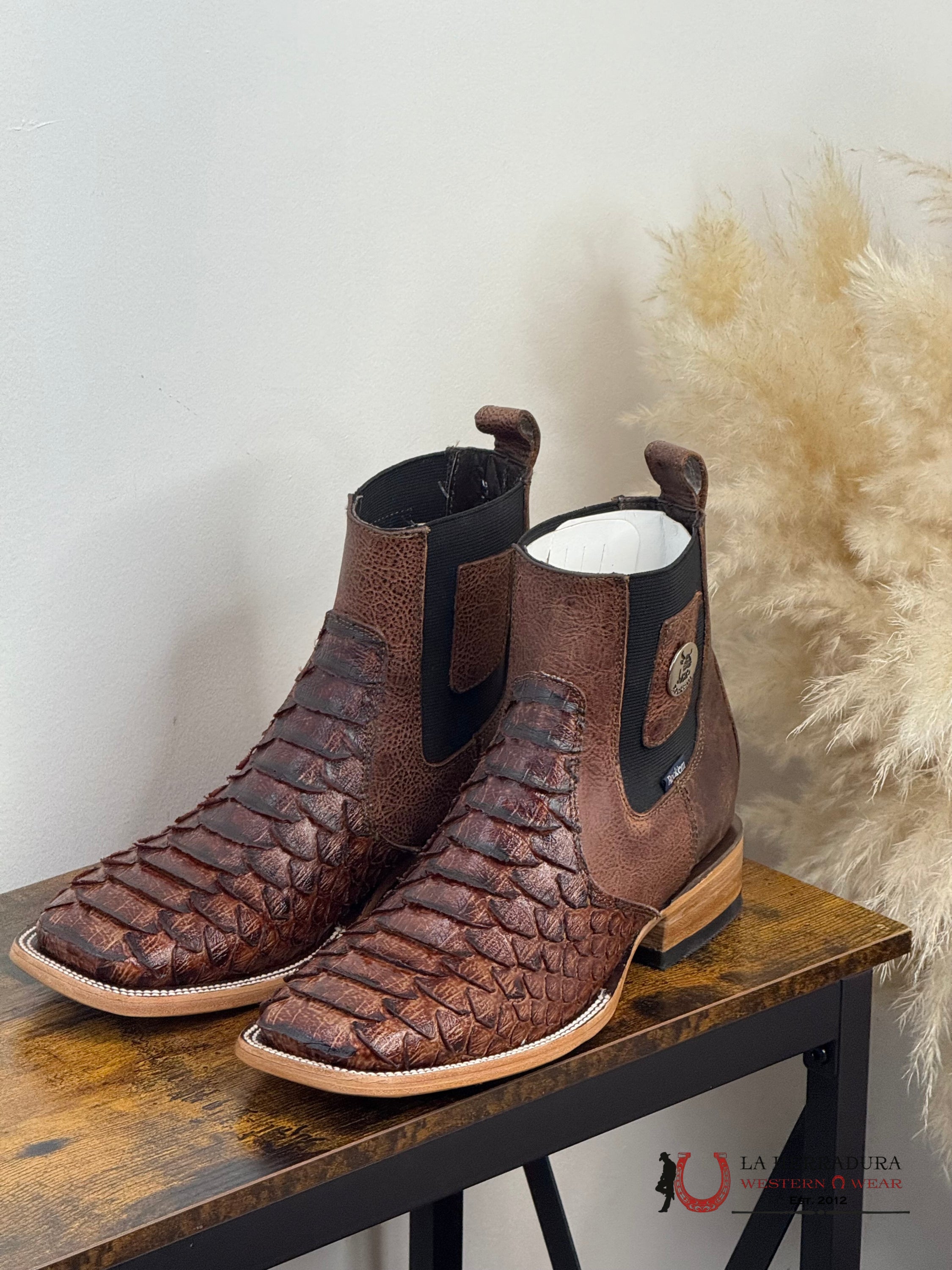 ROCK’EM SHORT BOOT PYTHON MEGA CLON SHEDRON BRILLOSO SQ. TOE BOTAS HOMBRES