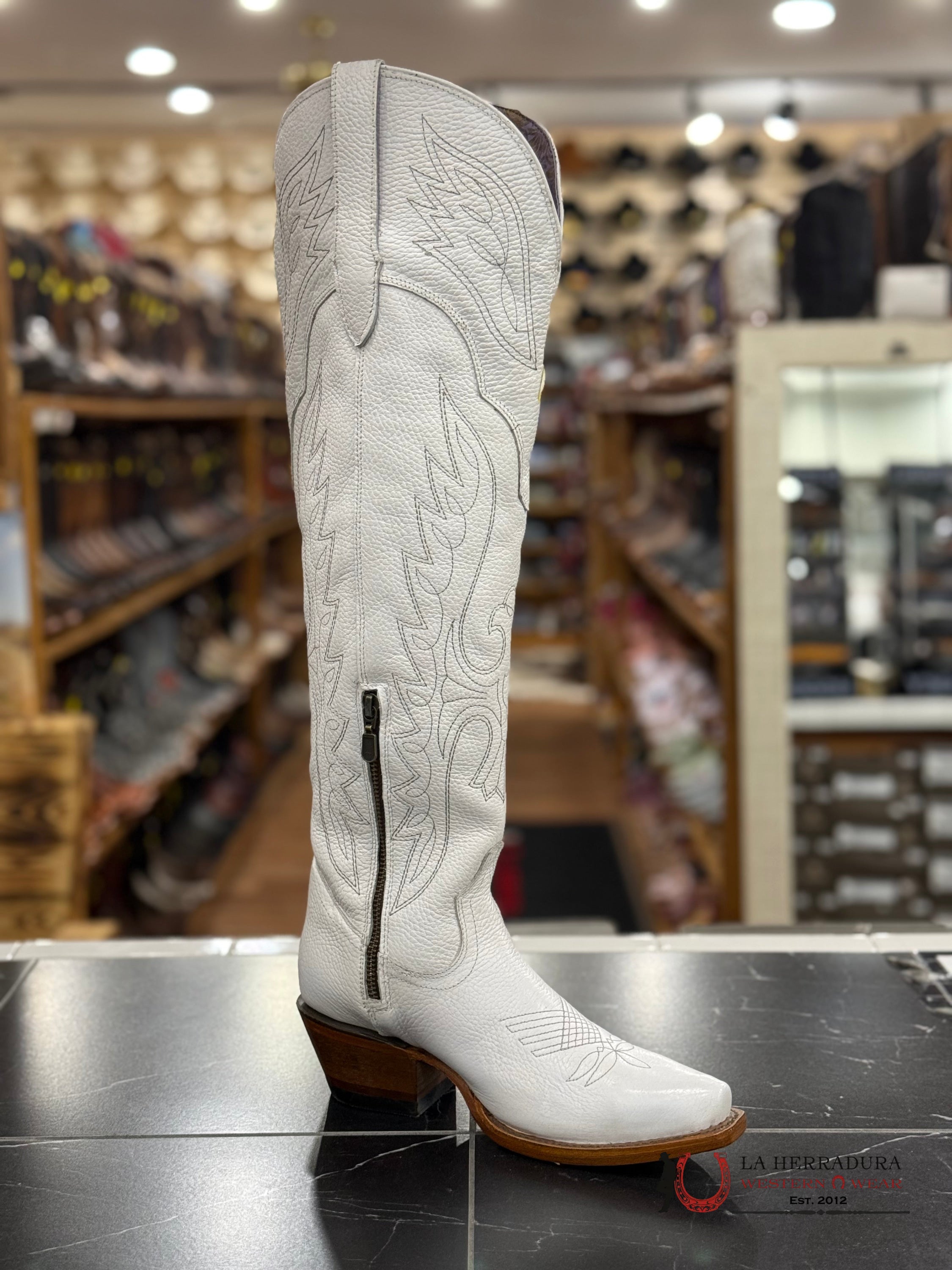 ROCK’EM WOMEN TALL BOOT VENADO BLANCO POINT TOE BOTAS MUJERES