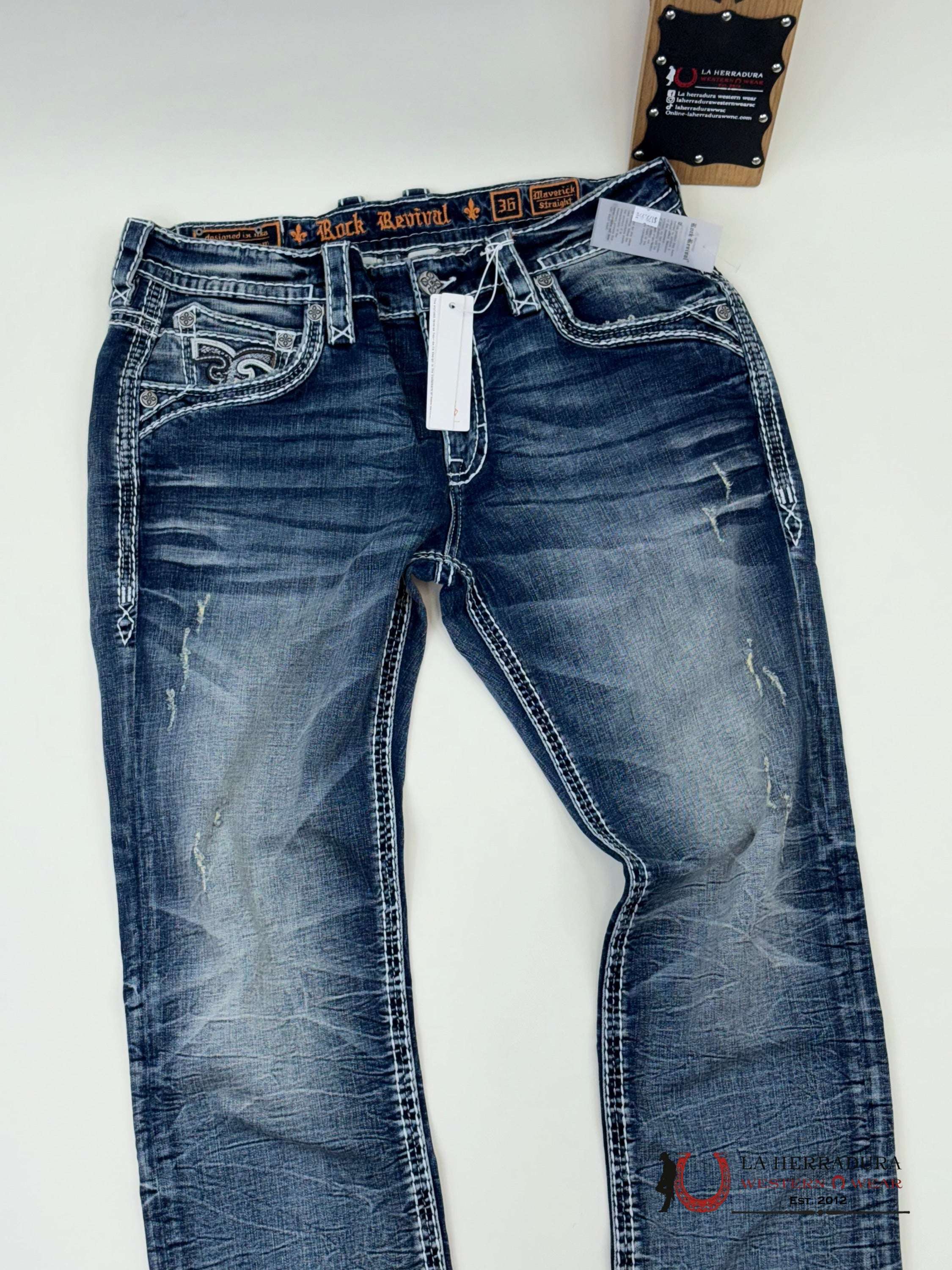 Rockrevival Maverick Straight Jeans Ropa Hombres