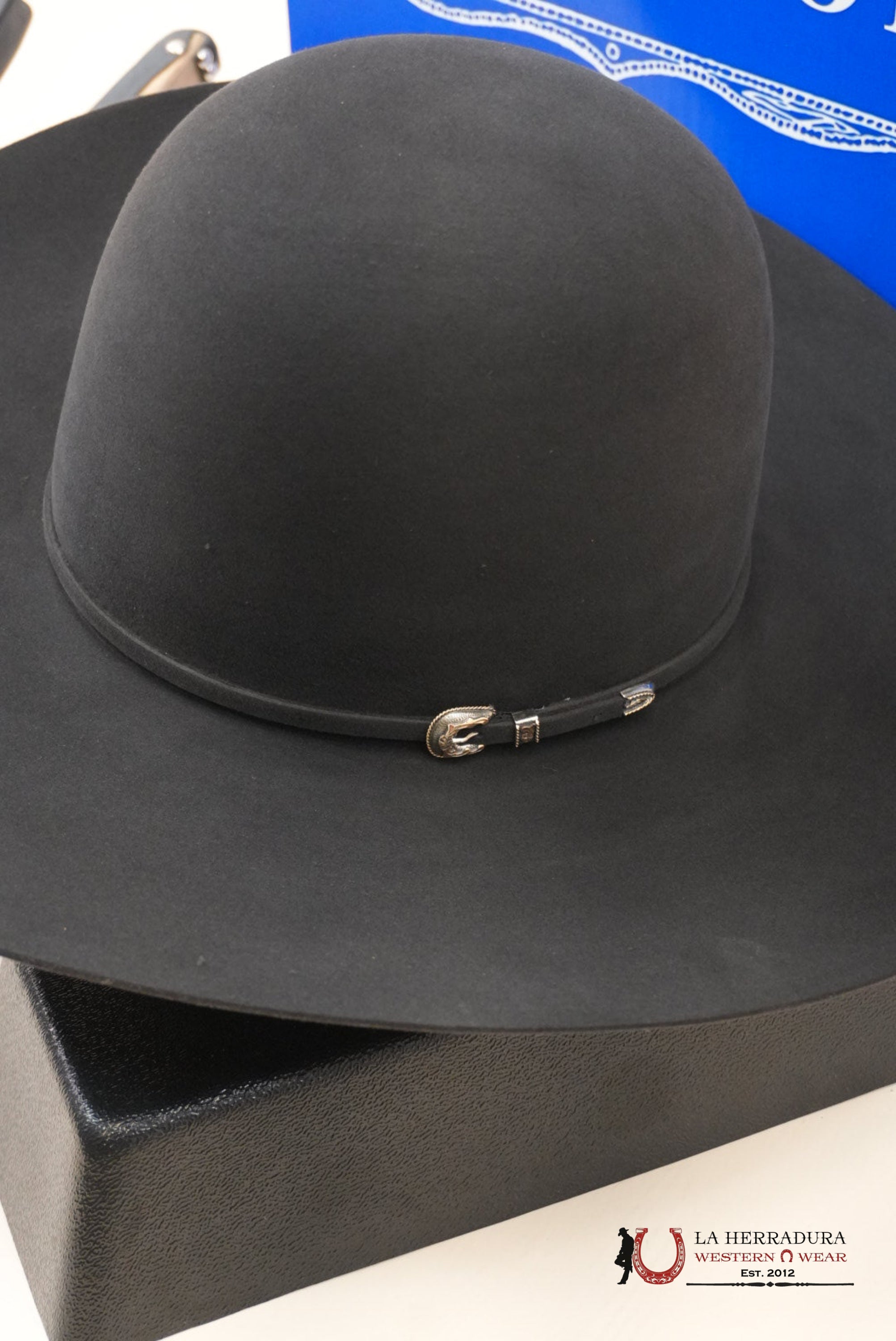 Rodeo King 100x Gun Metal Open Crown TEJANA