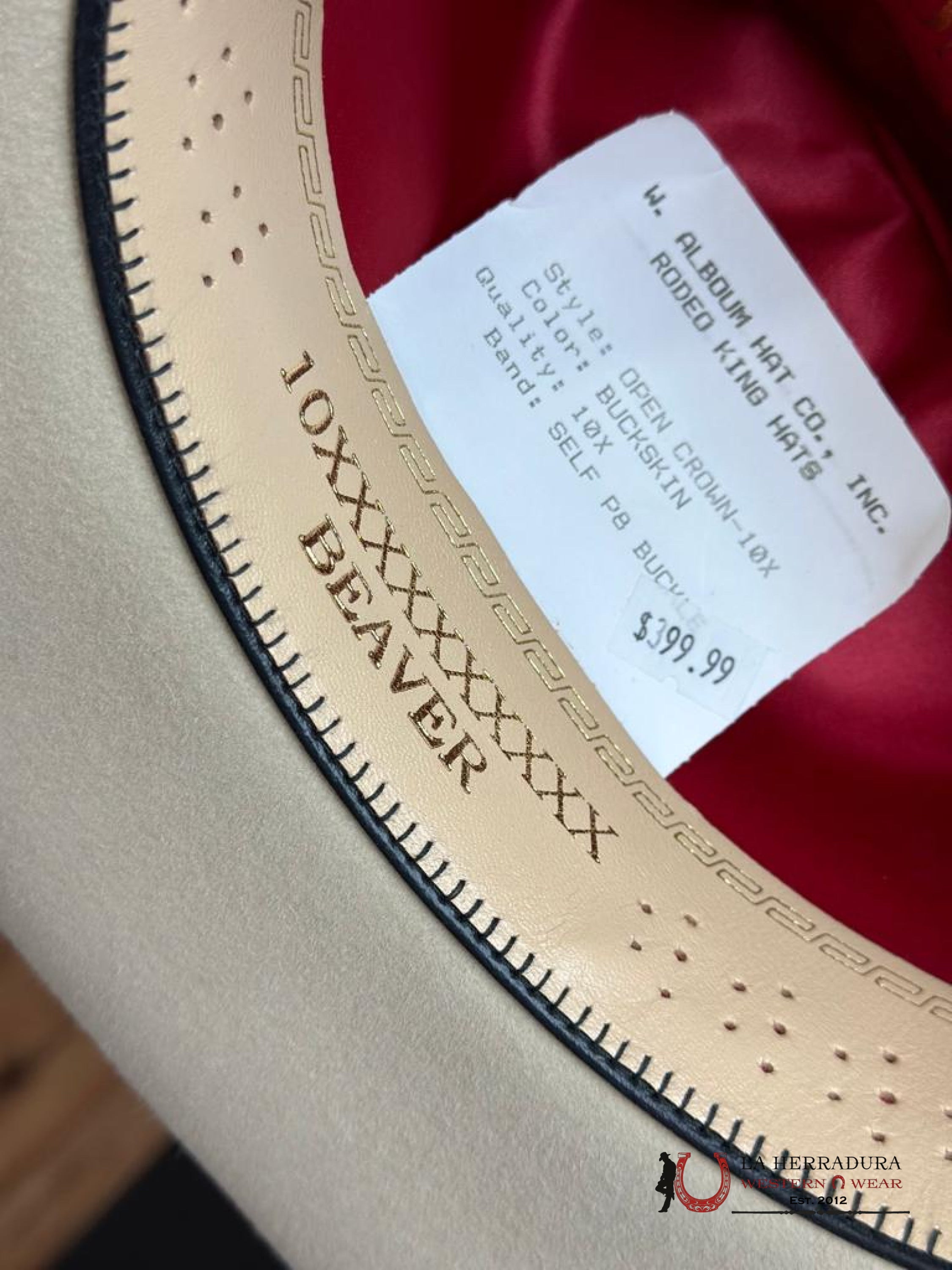 Rodeo King 10X Buckskin Open Crown Tejana