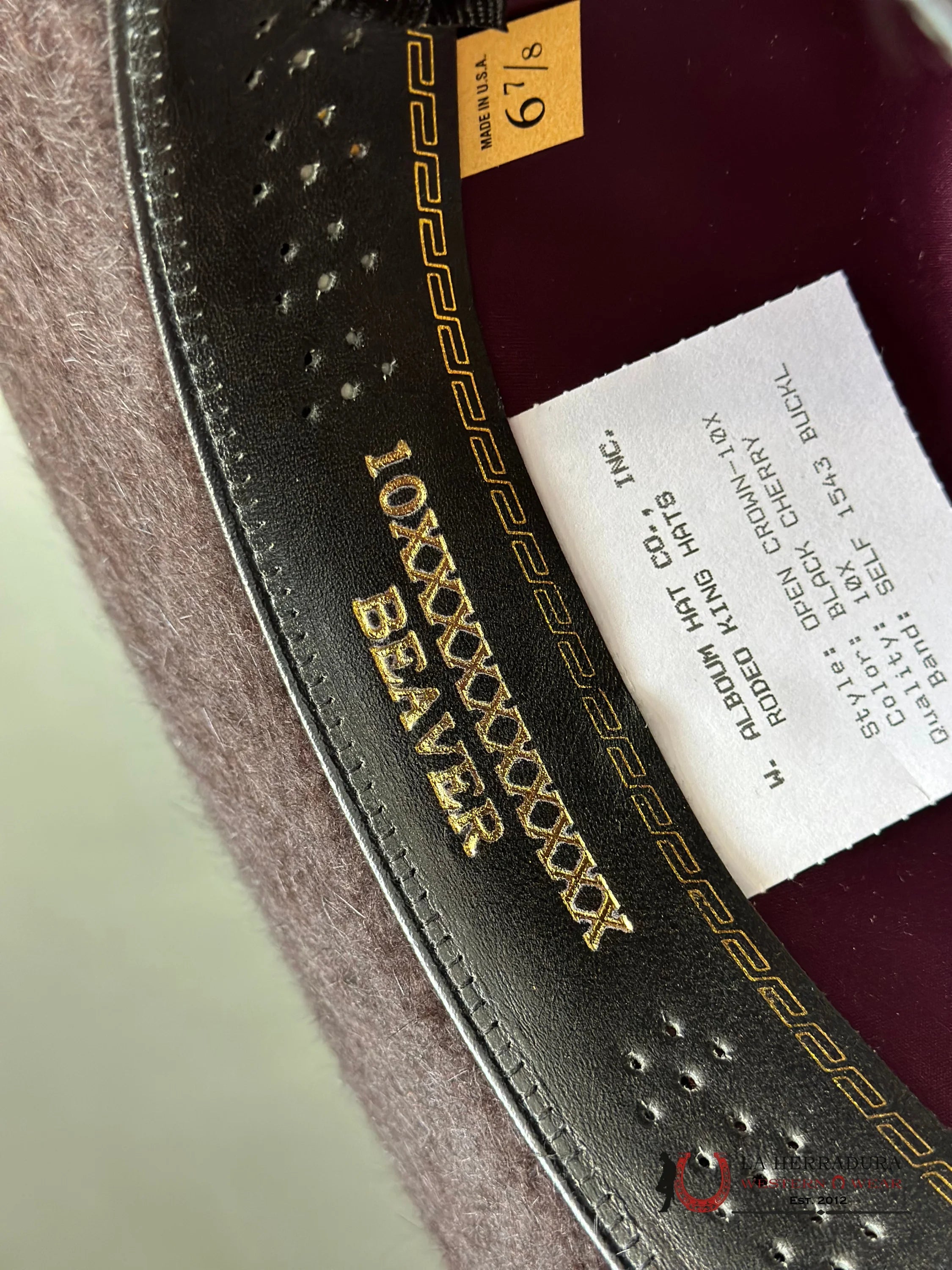 Rodeo King 10X Grizzly Black Cherry Open Crown Tejana