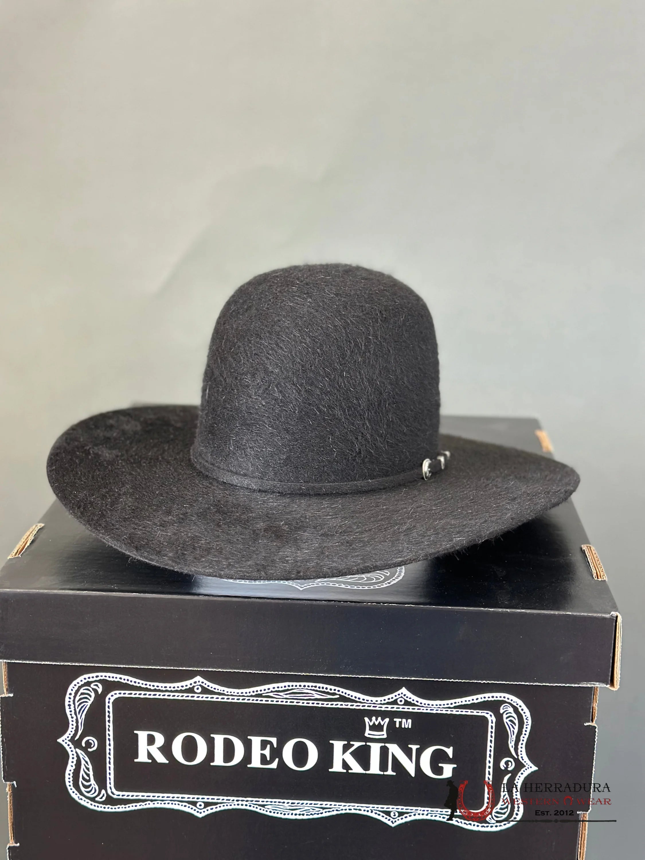 Rodeo King 10X Grizzly Black Open Crown Tejana