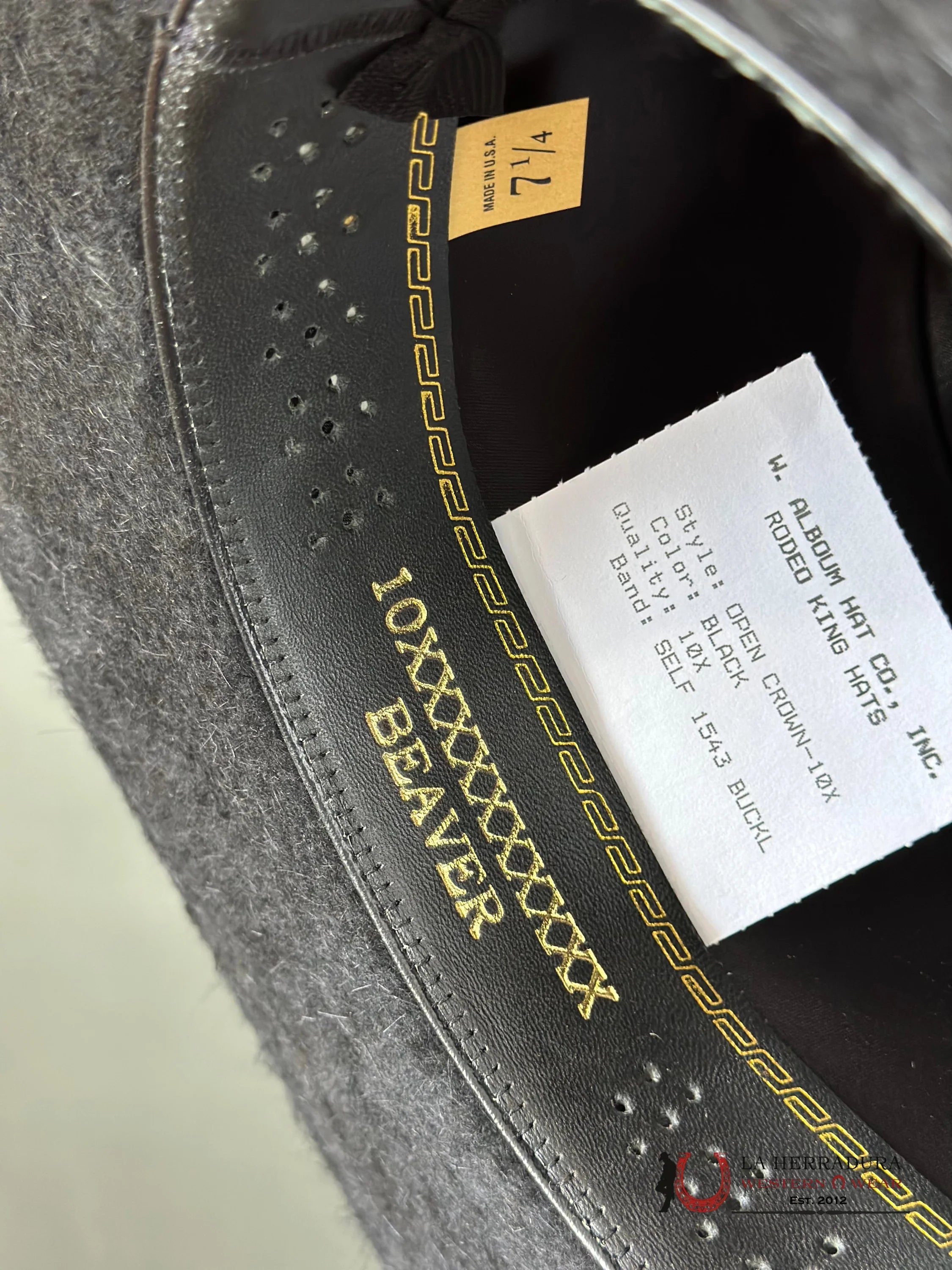 Rodeo King 10X Grizzly Black Open Crown Tejana